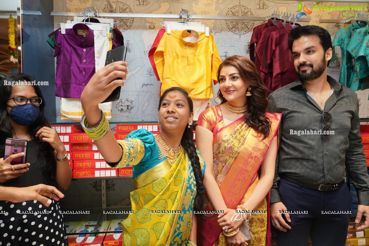 Kajal Aggarwal Launches Kasam Pullaiah Shopping Mall in Warangal Along with Husband Gautham