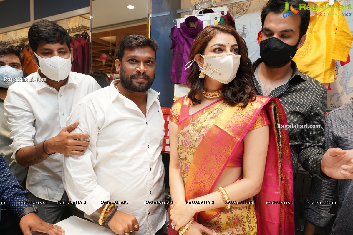 Kajal Aggarwal Launches Kasam Pullaiah Shopping Mall in Warangal Along with Husband Gautham