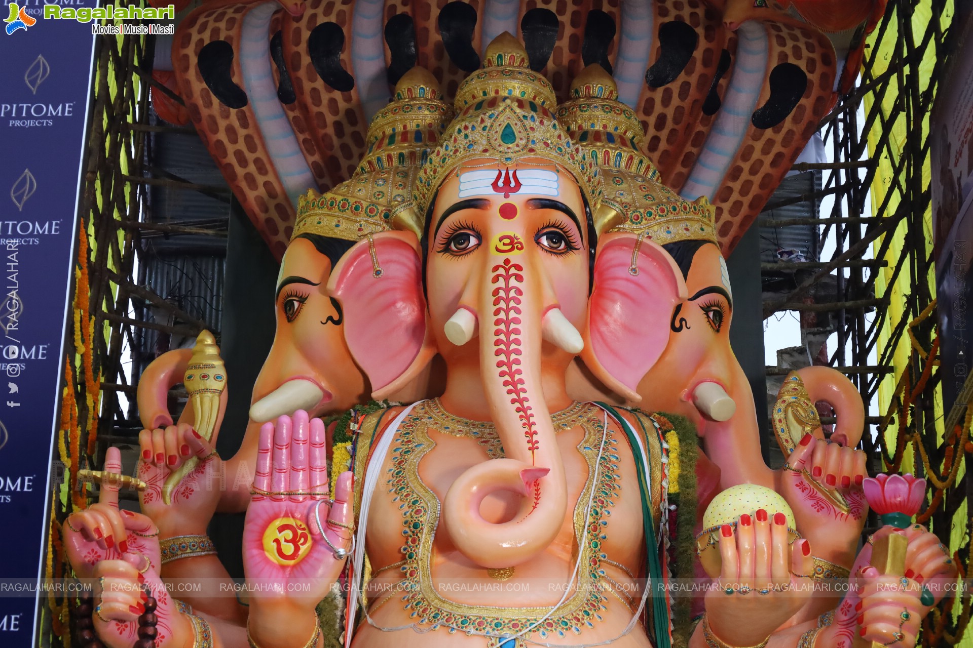 Khairatabad Ganesh 2025 as Vishwashanti Maha Shakti Ganapati - 69 feet Tall Idol