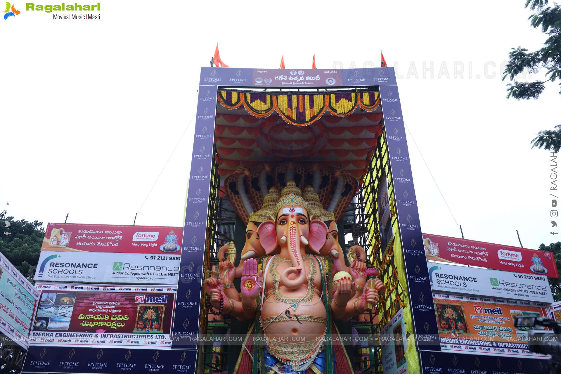 Khairatabad Ganesh 2025 as Vishwashanti Maha Shakti Ganapati - 69 feet Tall Idol