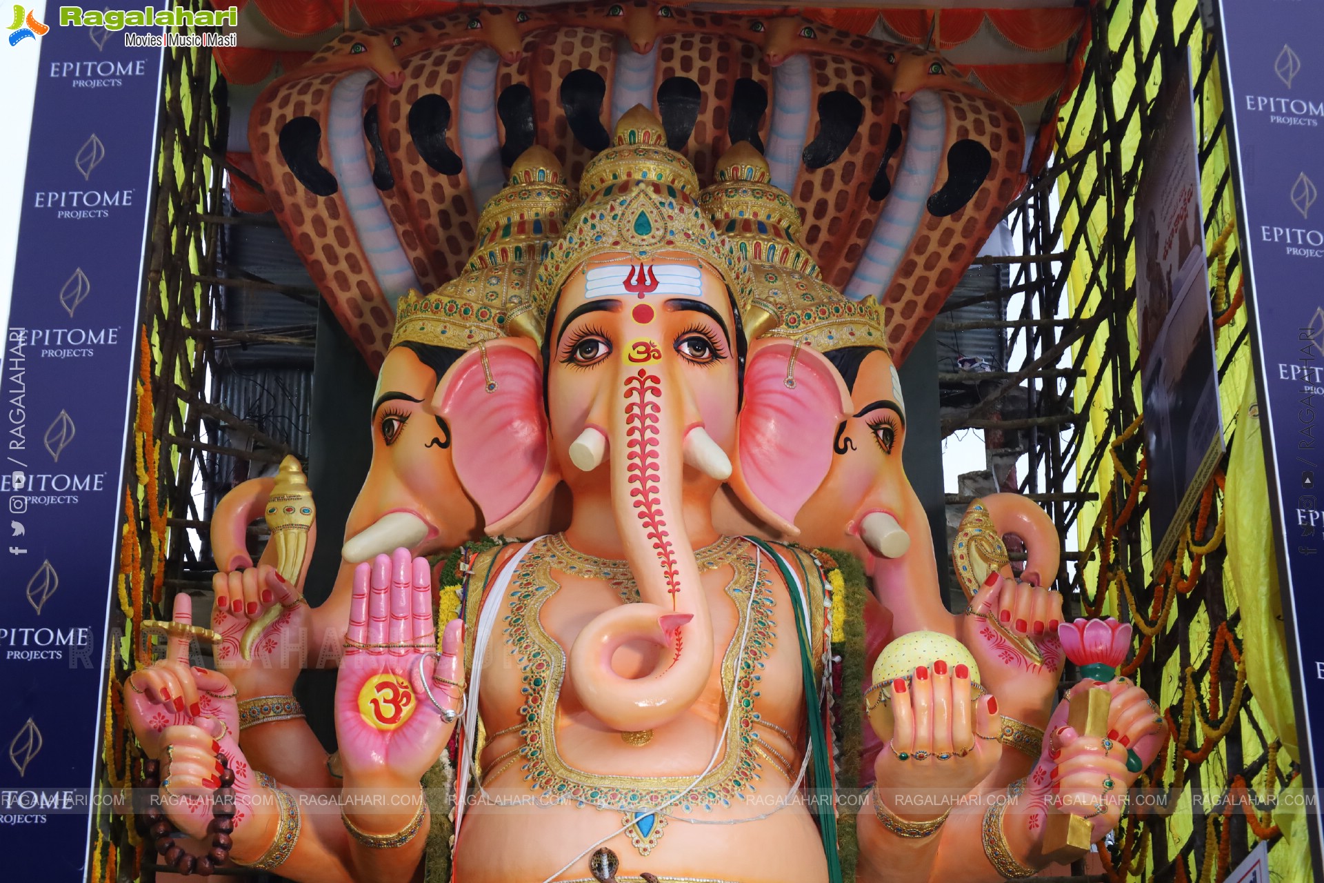 Khairatabad Ganesh 2025 as Vishwashanti Maha Shakti Ganapati - 69 feet Tall Idol