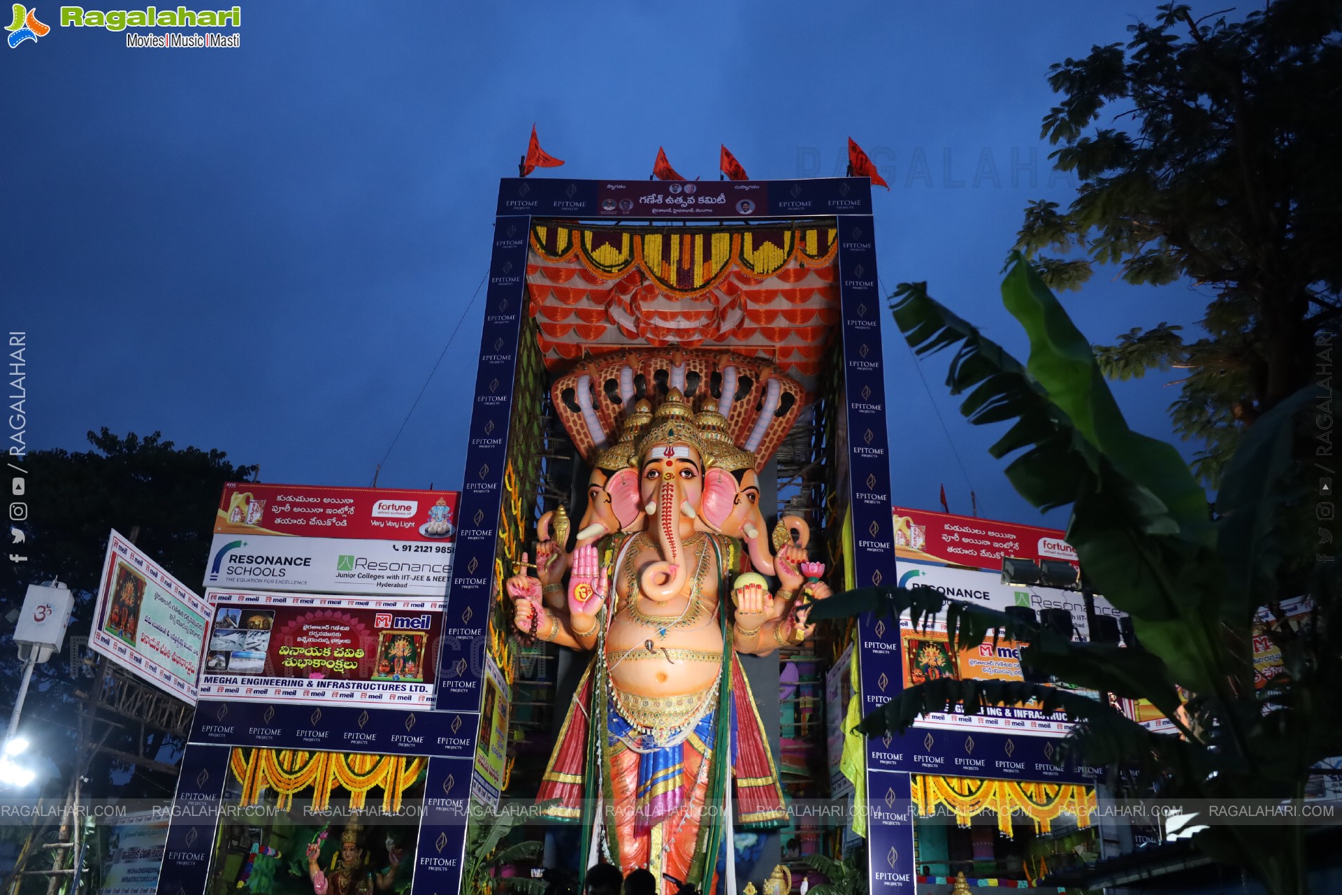Khairatabad Ganesh 2025 as Vishwashanti Maha Shakti Ganapati - 69 feet Tall Idol