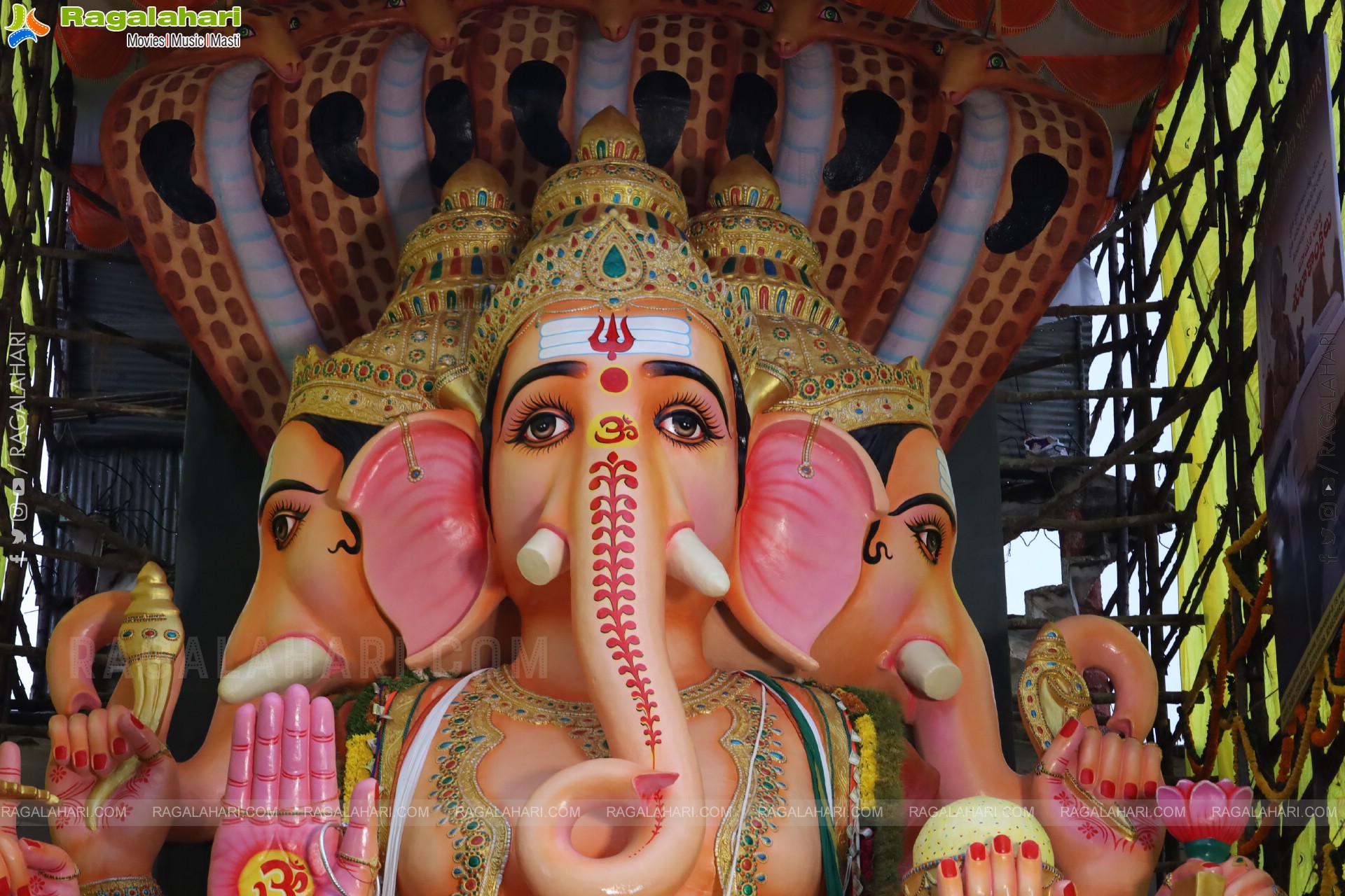 Khairatabad Ganesh 2025 as Vishwashanti Maha Shakti Ganapati - 69 feet Tall Idol