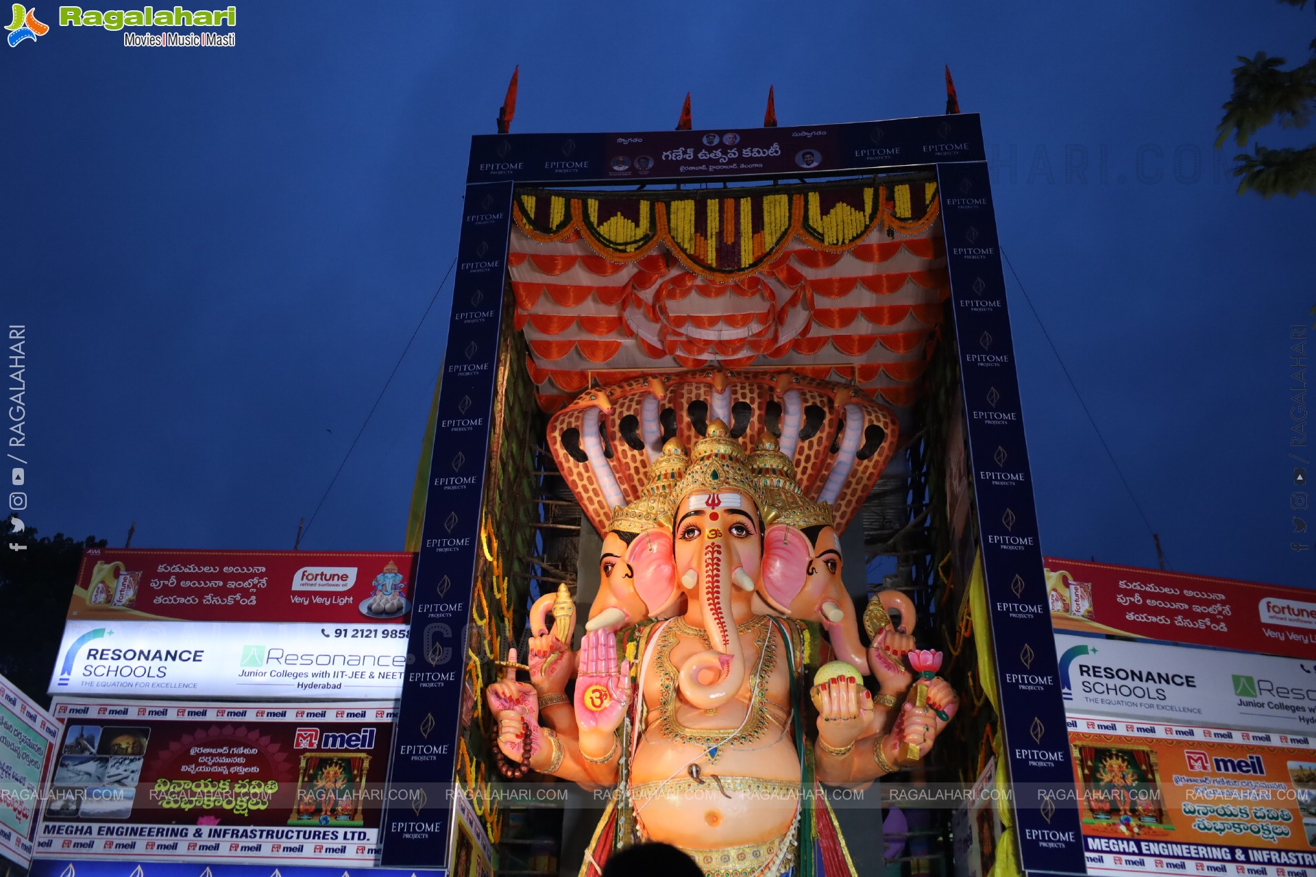 Khairatabad Ganesh 2025 as Vishwashanti Maha Shakti Ganapati - 69 feet Tall Idol