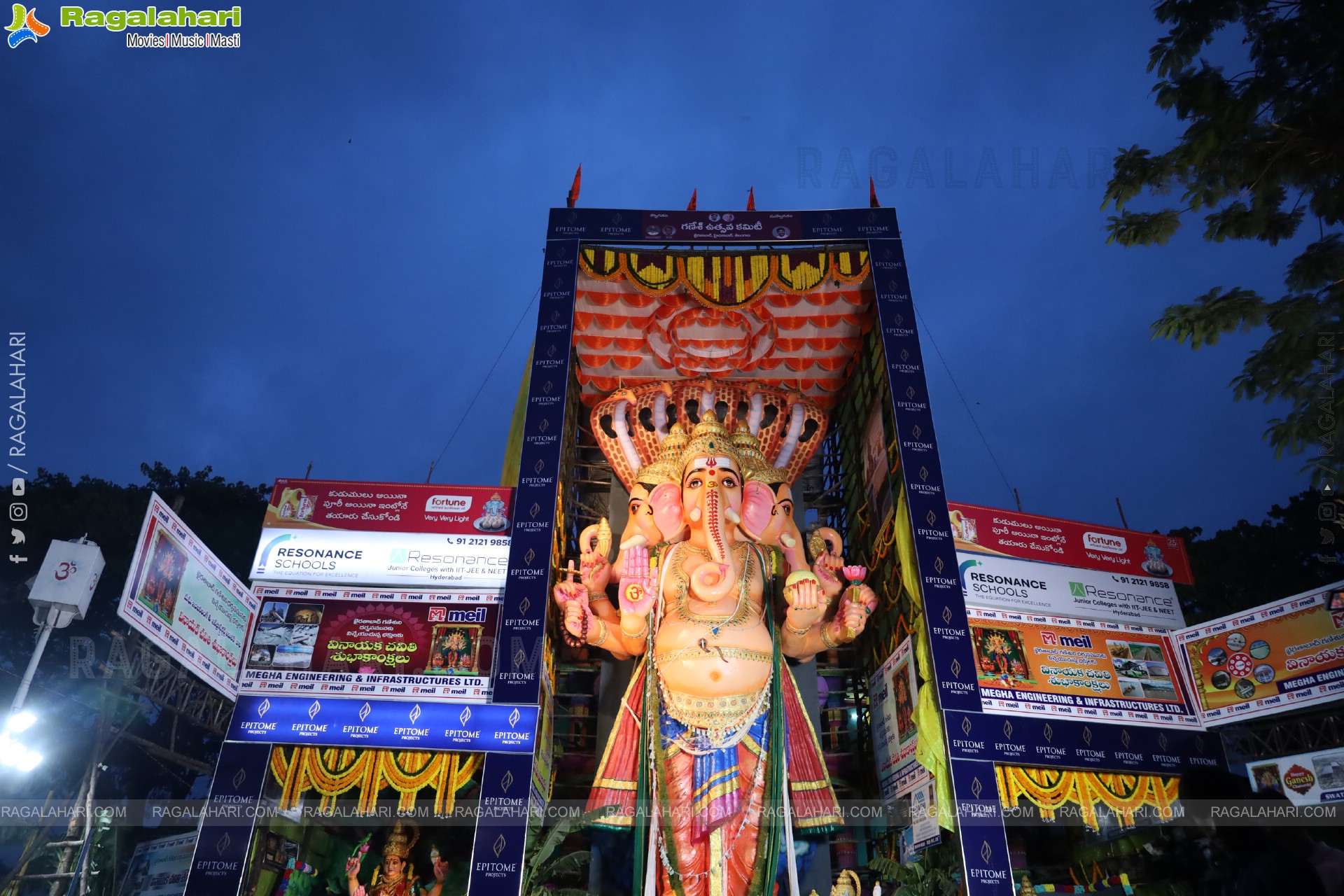 Khairatabad Ganesh 2025 as Vishwashanti Maha Shakti Ganapati - 69 feet Tall Idol