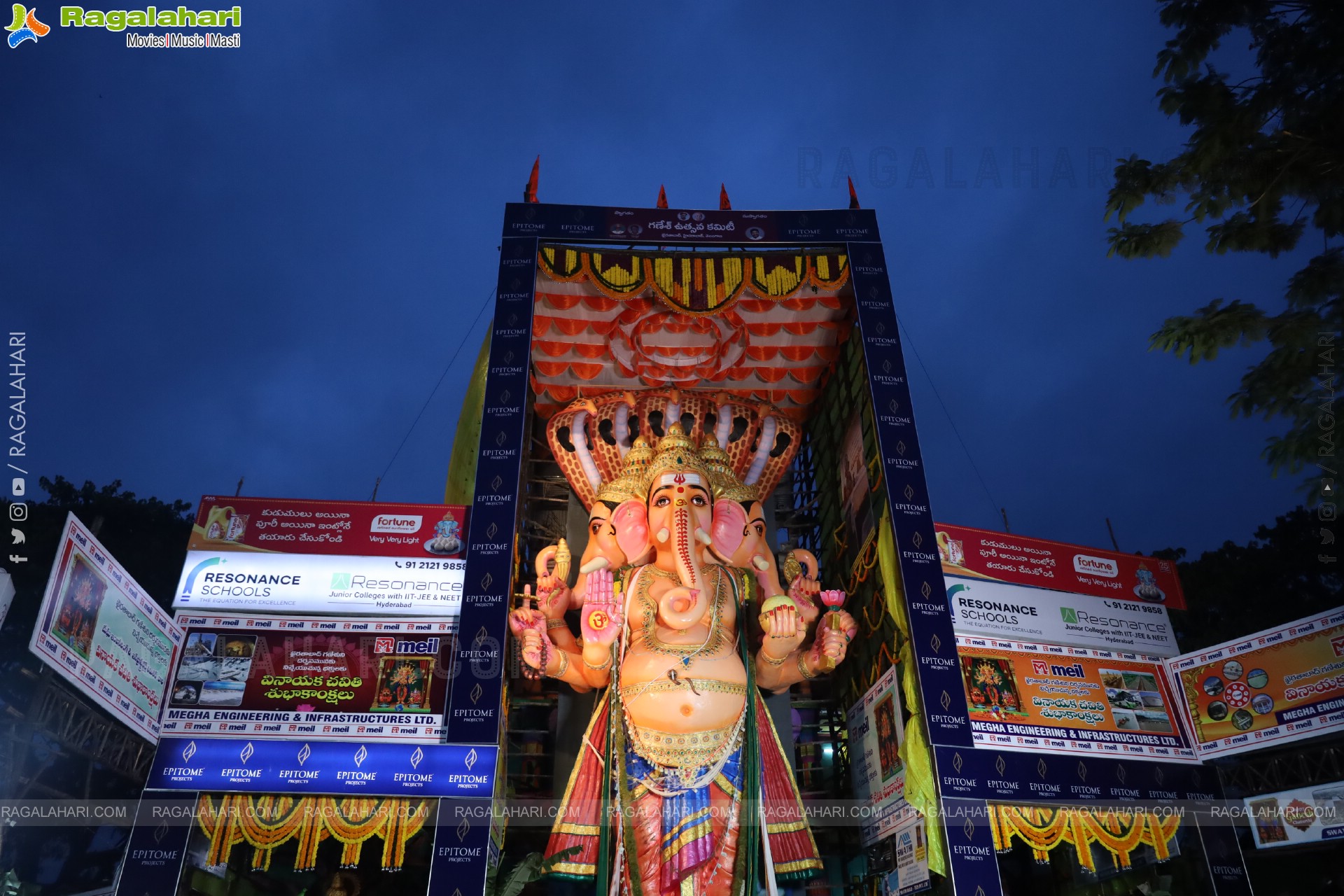 Khairatabad Ganesh 2025 as Vishwashanti Maha Shakti Ganapati - 69 feet Tall Idol