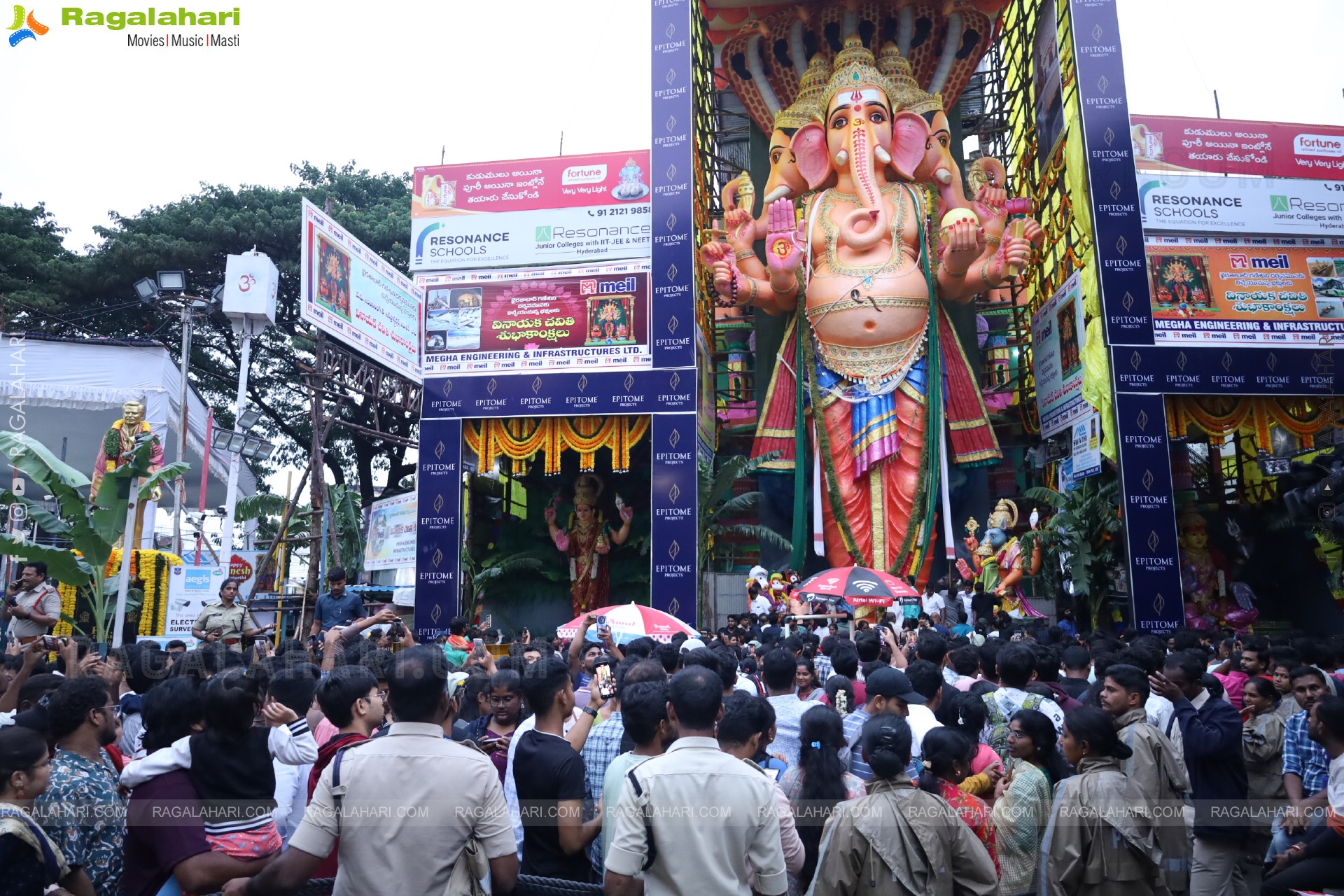 Khairatabad Ganesh 2025 as Vishwashanti Maha Shakti Ganapati - 69 feet Tall Idol