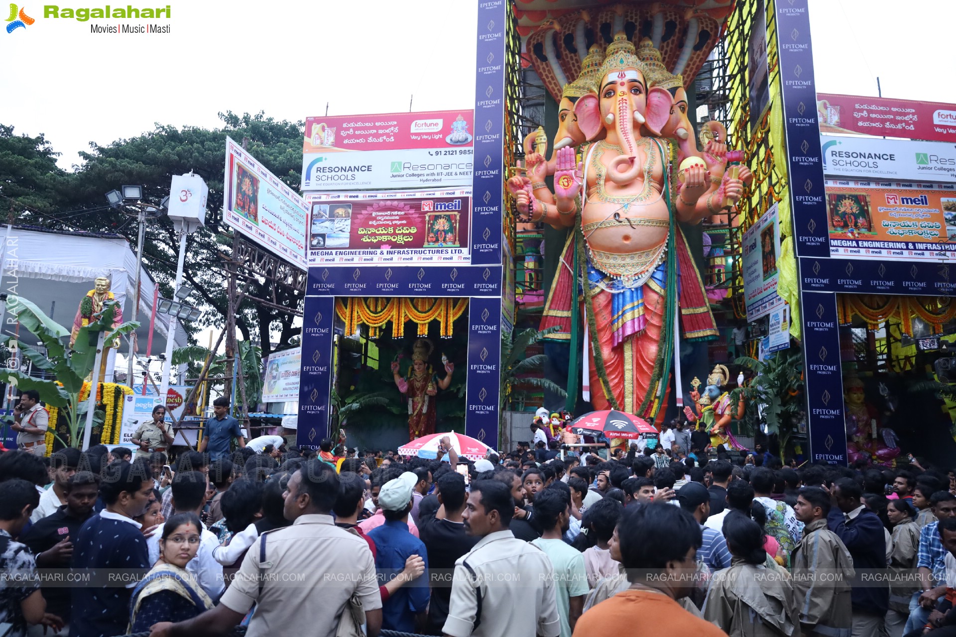 Khairatabad Ganesh 2025 as Vishwashanti Maha Shakti Ganapati - 69 feet Tall Idol
