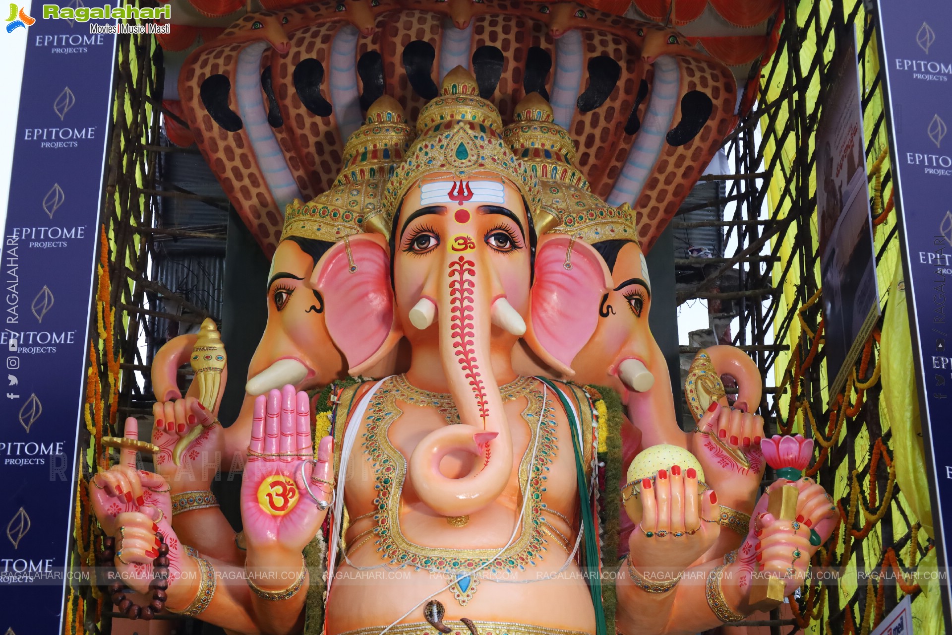 Khairatabad Ganesh 2025 as Vishwashanti Maha Shakti Ganapati - 69 feet Tall Idol