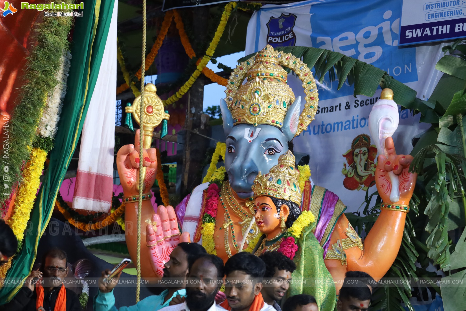 Khairatabad Ganesh 2025 as Vishwashanti Maha Shakti Ganapati - 69 feet Tall Idol