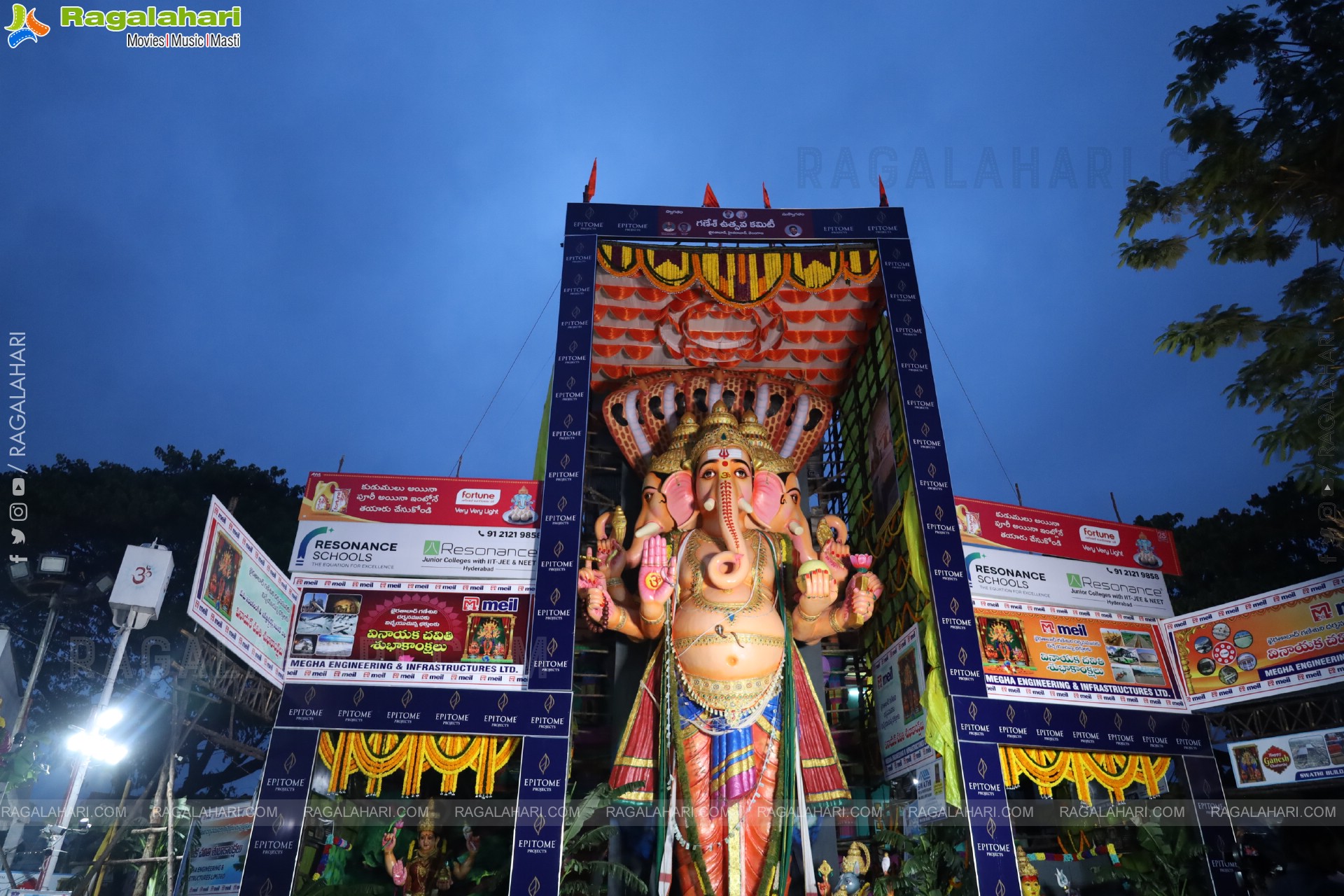 Khairatabad Ganesh 2025 as Vishwashanti Maha Shakti Ganapati - 69 feet Tall Idol