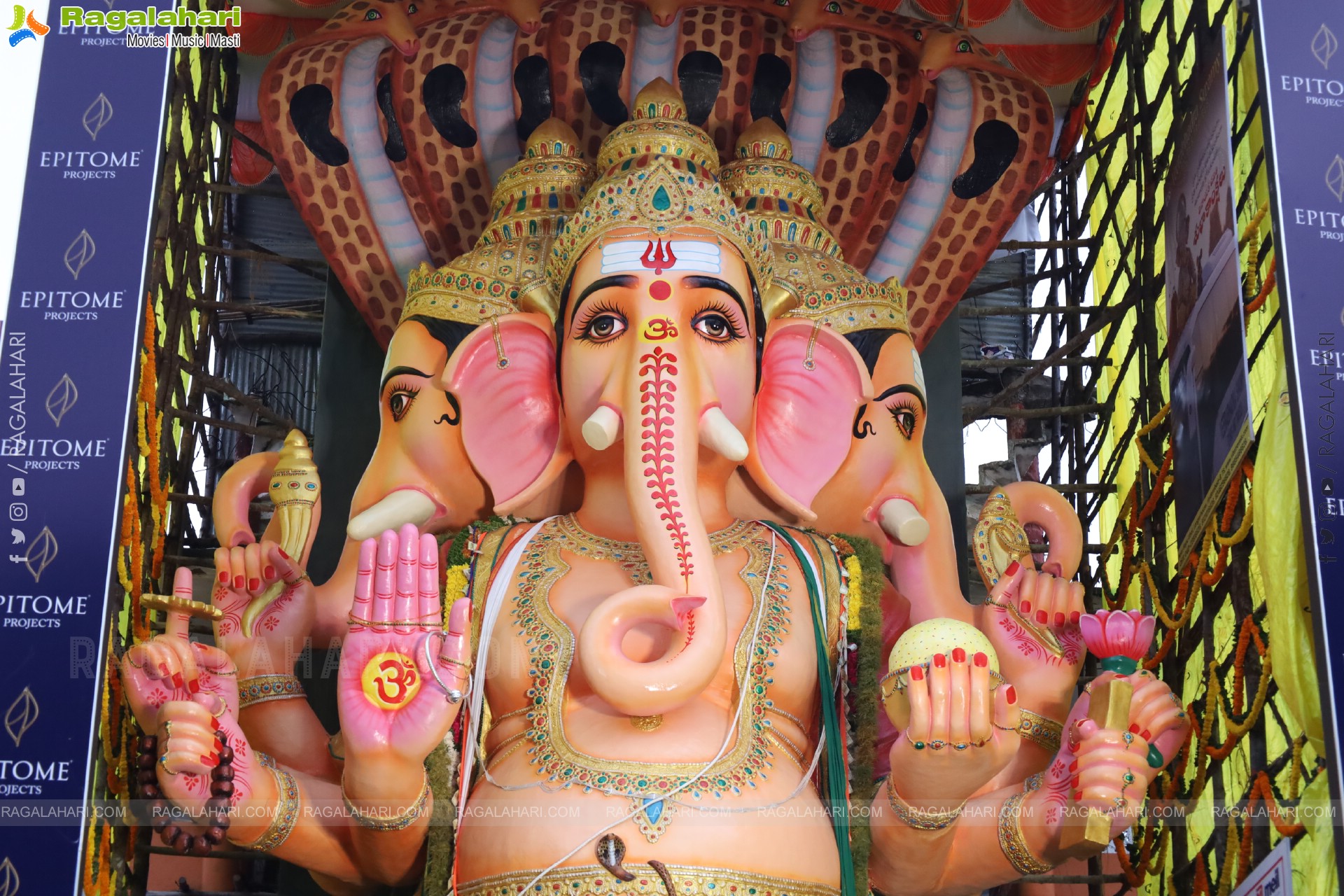Khairatabad Ganesh 2025 as Vishwashanti Maha Shakti Ganapati - 69 feet Tall Idol