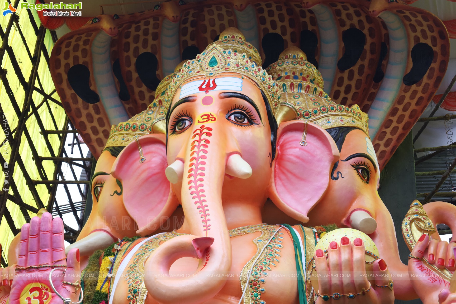 Khairatabad Ganesh 2025 as Vishwashanti Maha Shakti Ganapati - 69 feet Tall Idol