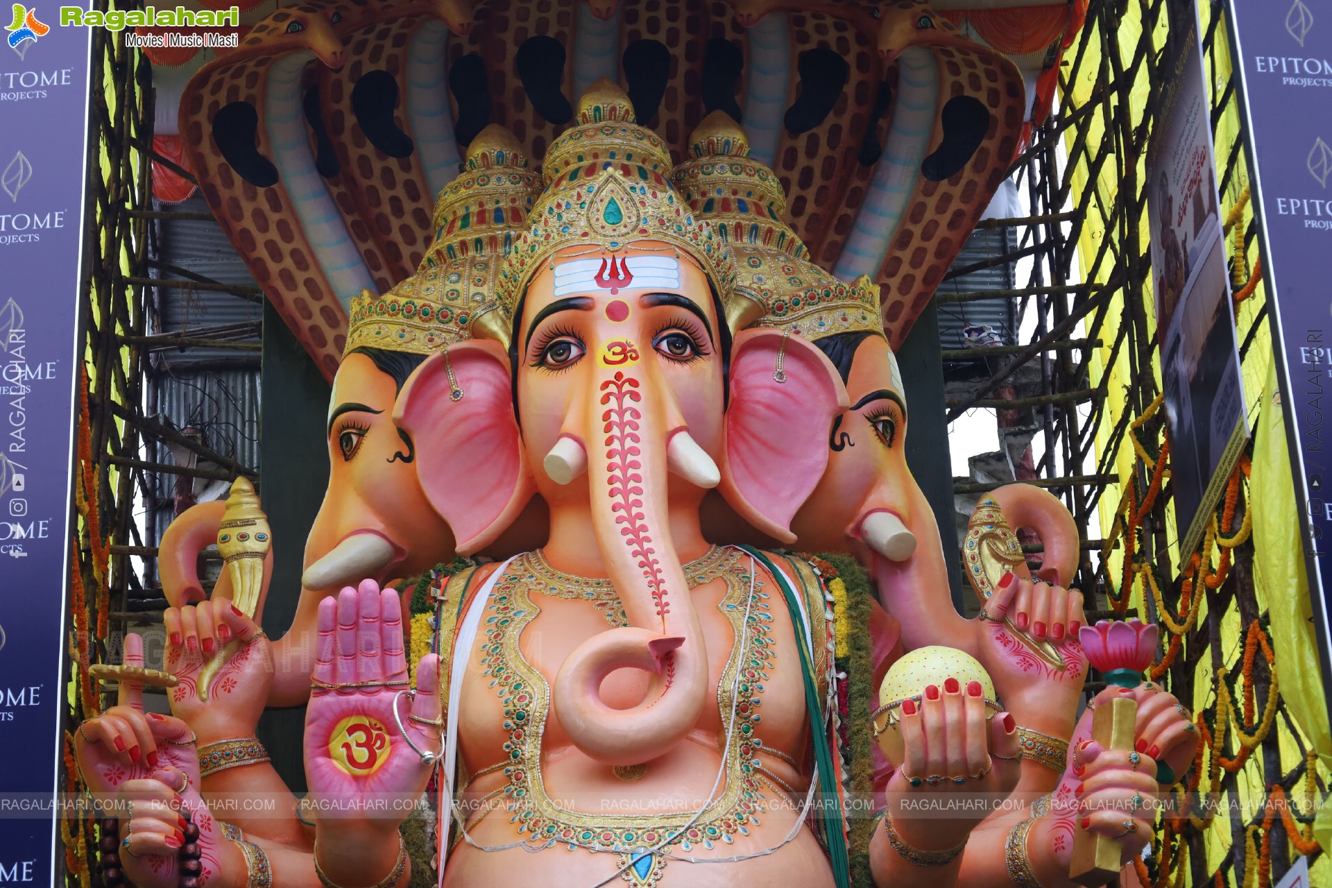 Khairatabad Ganesh 2025 as Vishwashanti Maha Shakti Ganapati - 69 feet Tall Idol