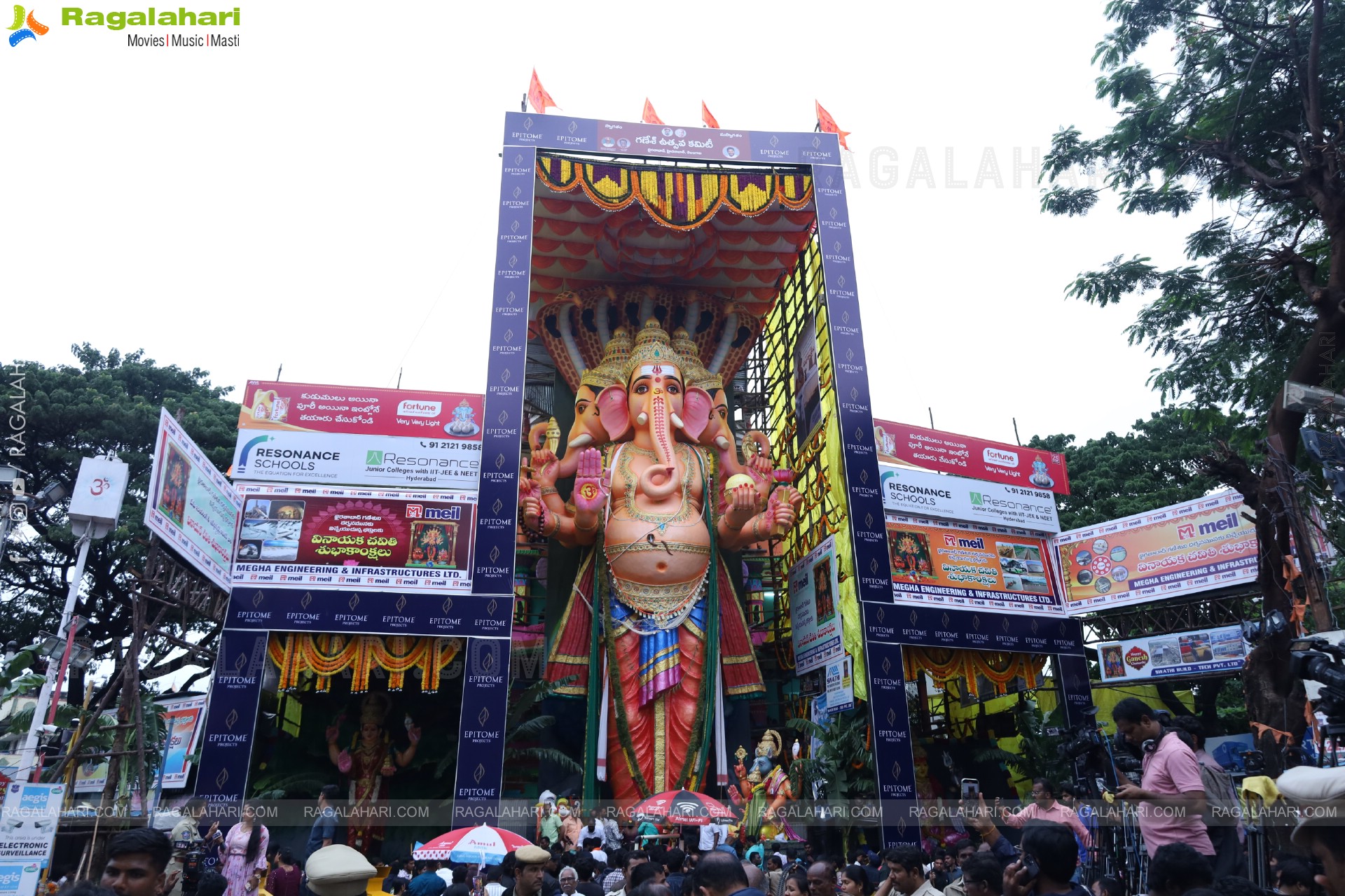 Khairatabad Ganesh 2025 as Vishwashanti Maha Shakti Ganapati - 69 feet Tall Idol