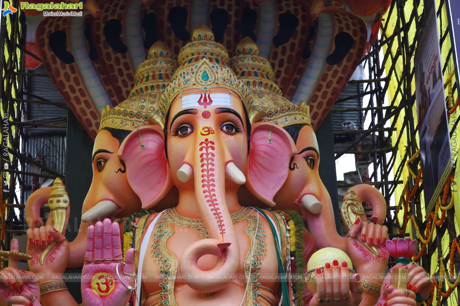 Khairatabad Ganesh 2025 as Vishwashanti Maha Shakti Ganapati - 69 feet Tall Idol