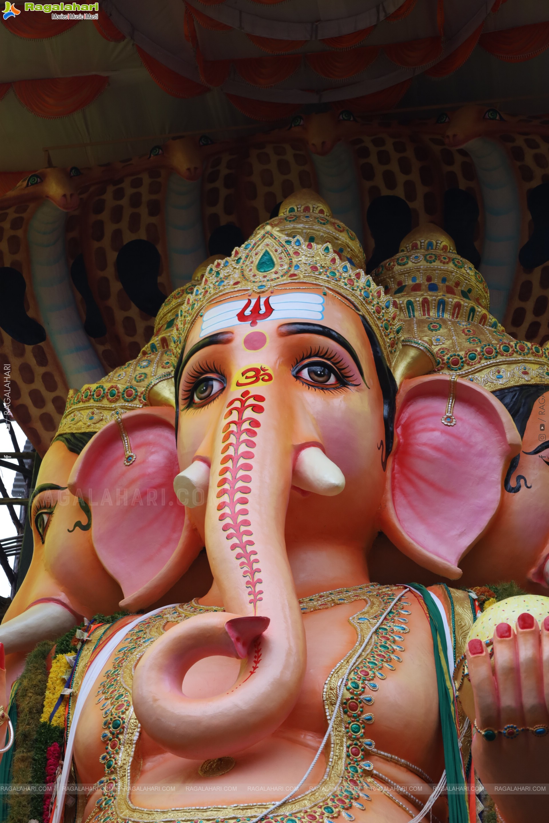 Khairatabad Ganesh 2025 as Vishwashanti Maha Shakti Ganapati - 69 feet Tall Idol