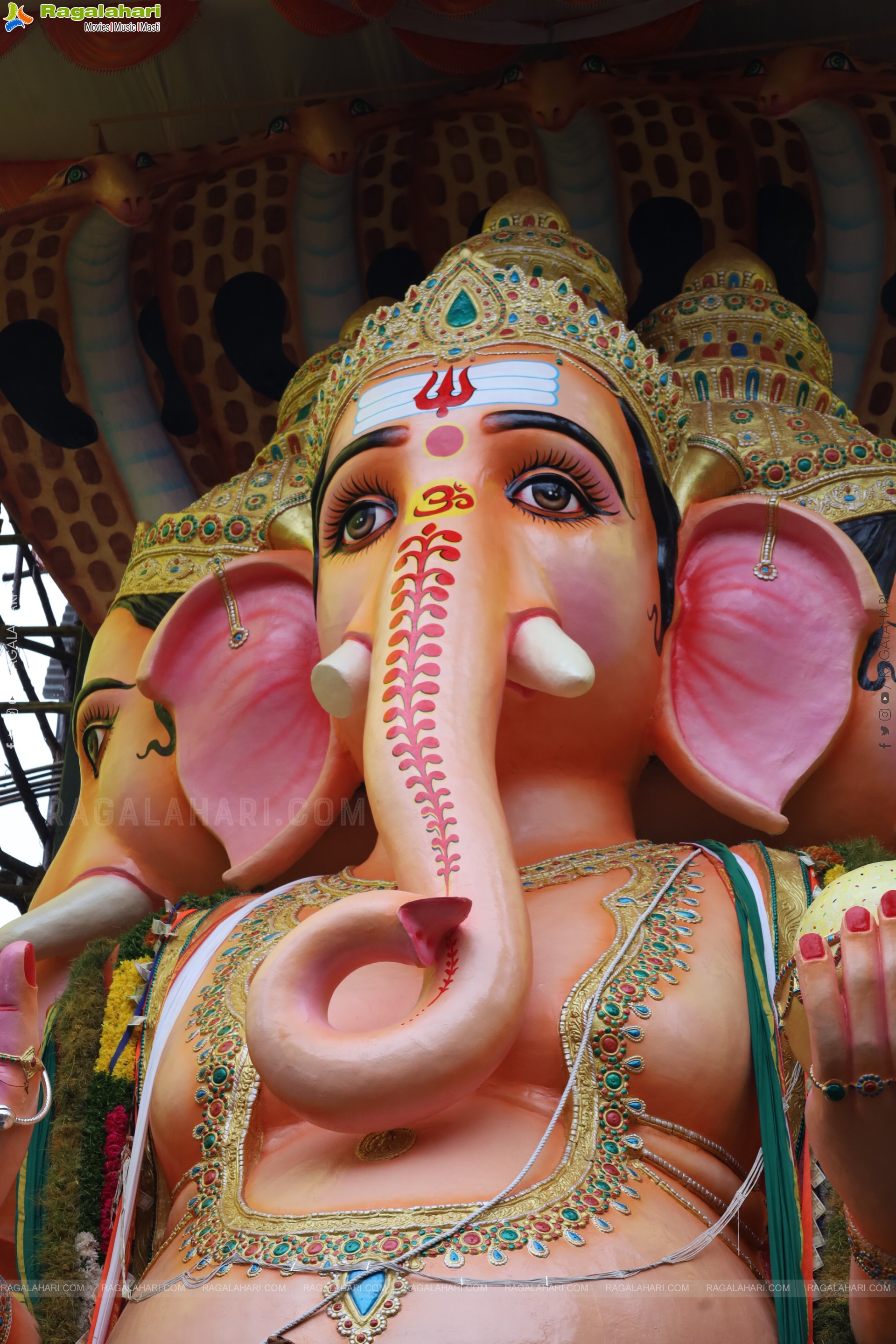 Khairatabad Ganesh 2025 as Vishwashanti Maha Shakti Ganapati - 69 feet Tall Idol