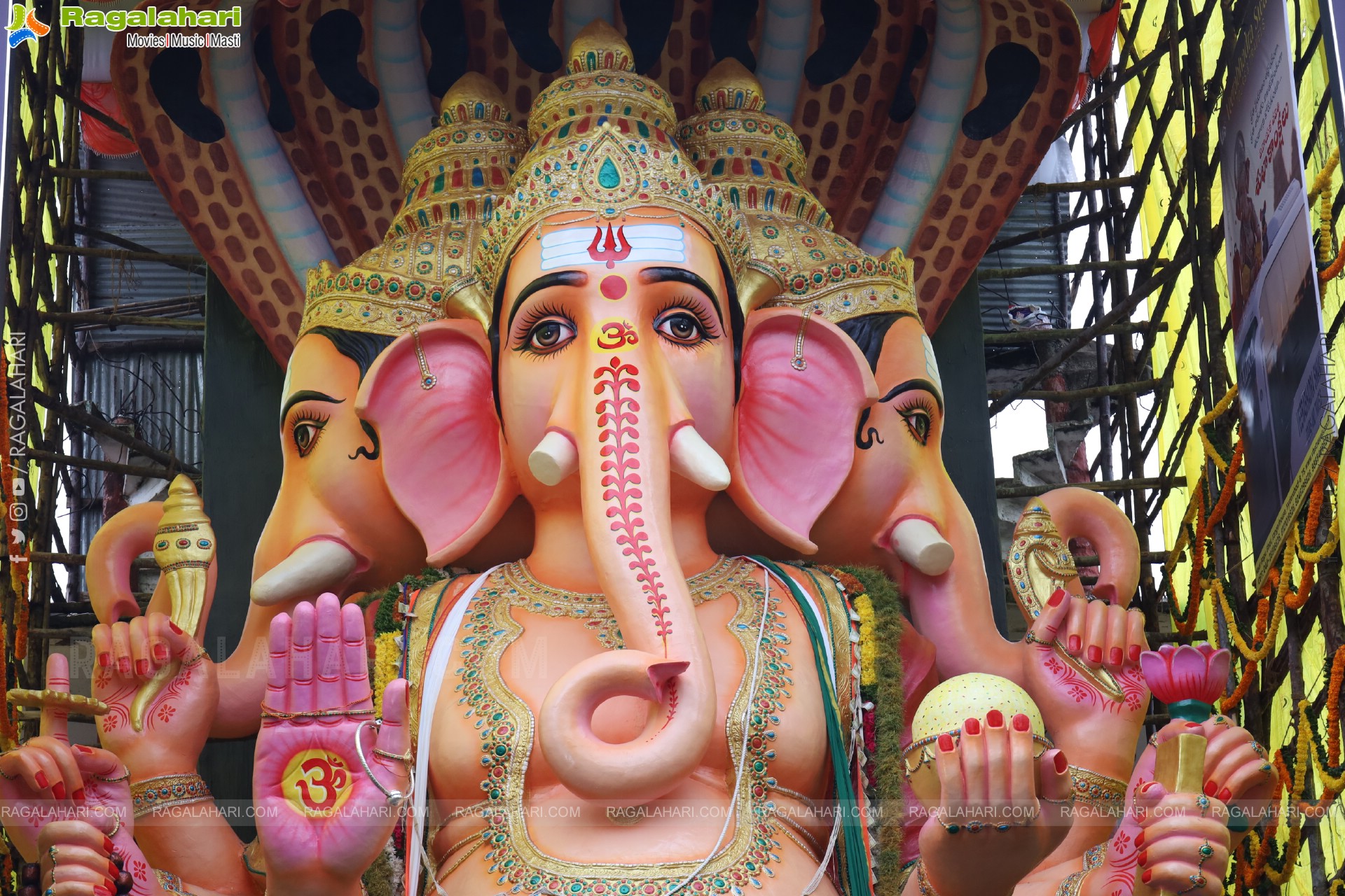 Khairatabad Ganesh 2025 as Vishwashanti Maha Shakti Ganapati - 69 feet Tall Idol