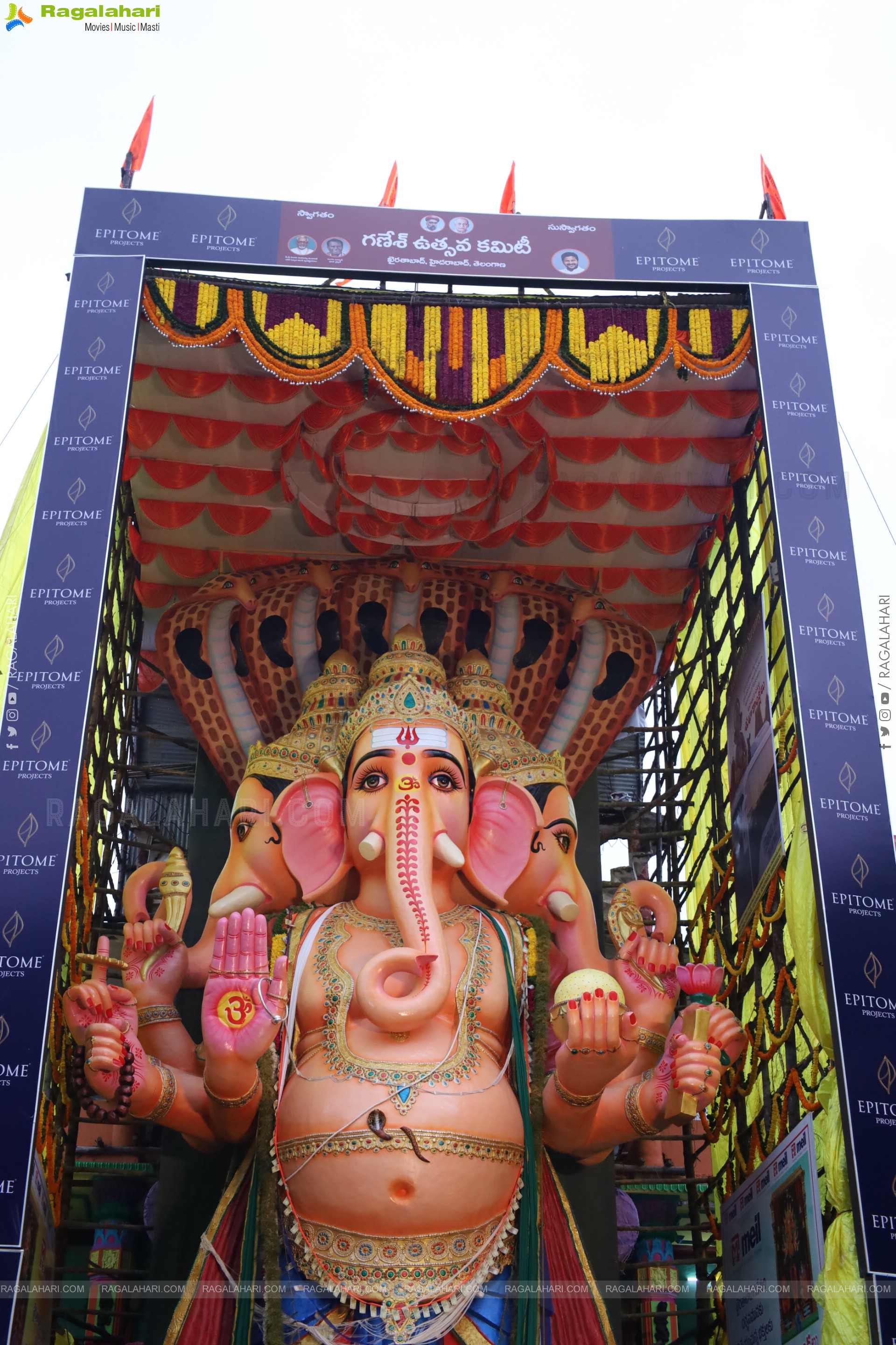 Khairatabad Ganesh 2025 as Vishwashanti Maha Shakti Ganapati - 69 feet Tall Idol