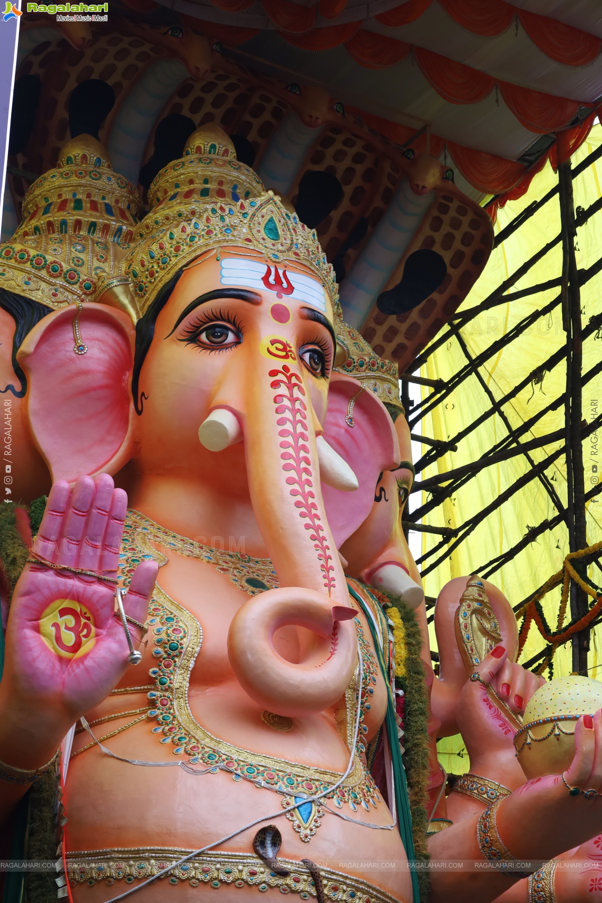 Khairatabad Ganesh 2025 as Vishwashanti Maha Shakti Ganapati - 69 feet Tall Idol