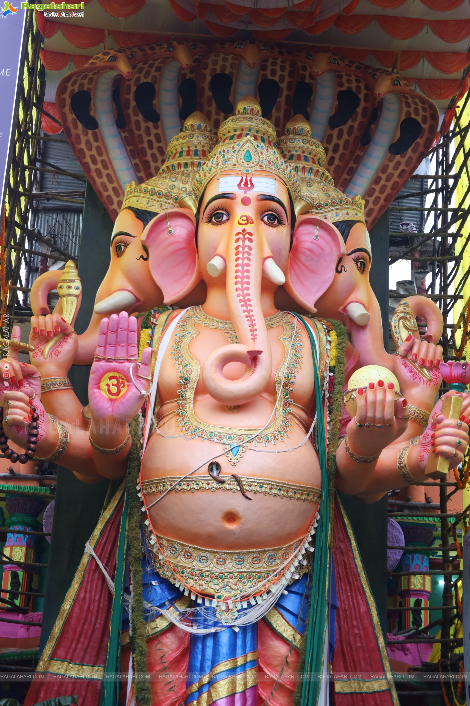 Khairatabad Ganesh 2025 as Vishwashanti Maha Shakti Ganapati - 69 feet Tall Idol