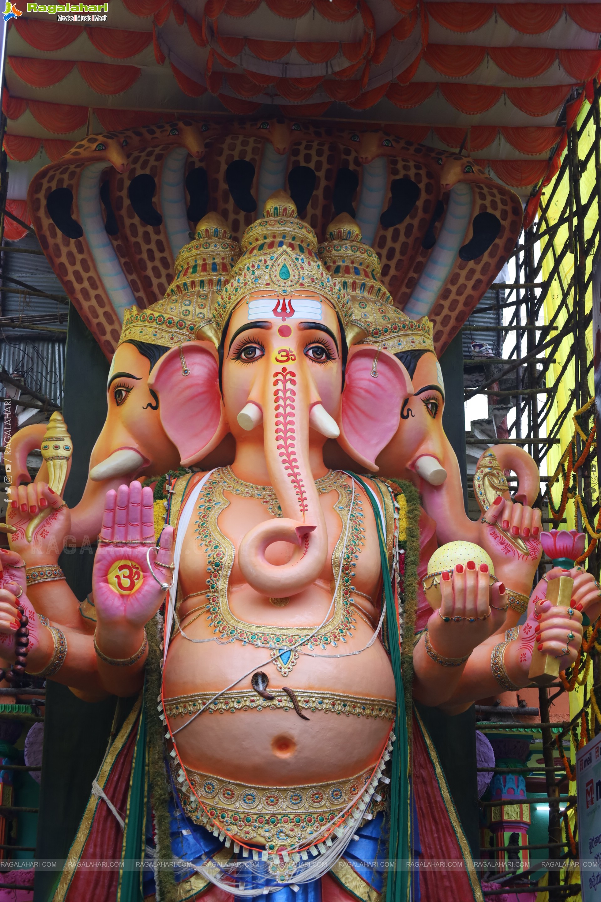 Khairatabad Ganesh 2025 as Vishwashanti Maha Shakti Ganapati - 69 feet Tall Idol