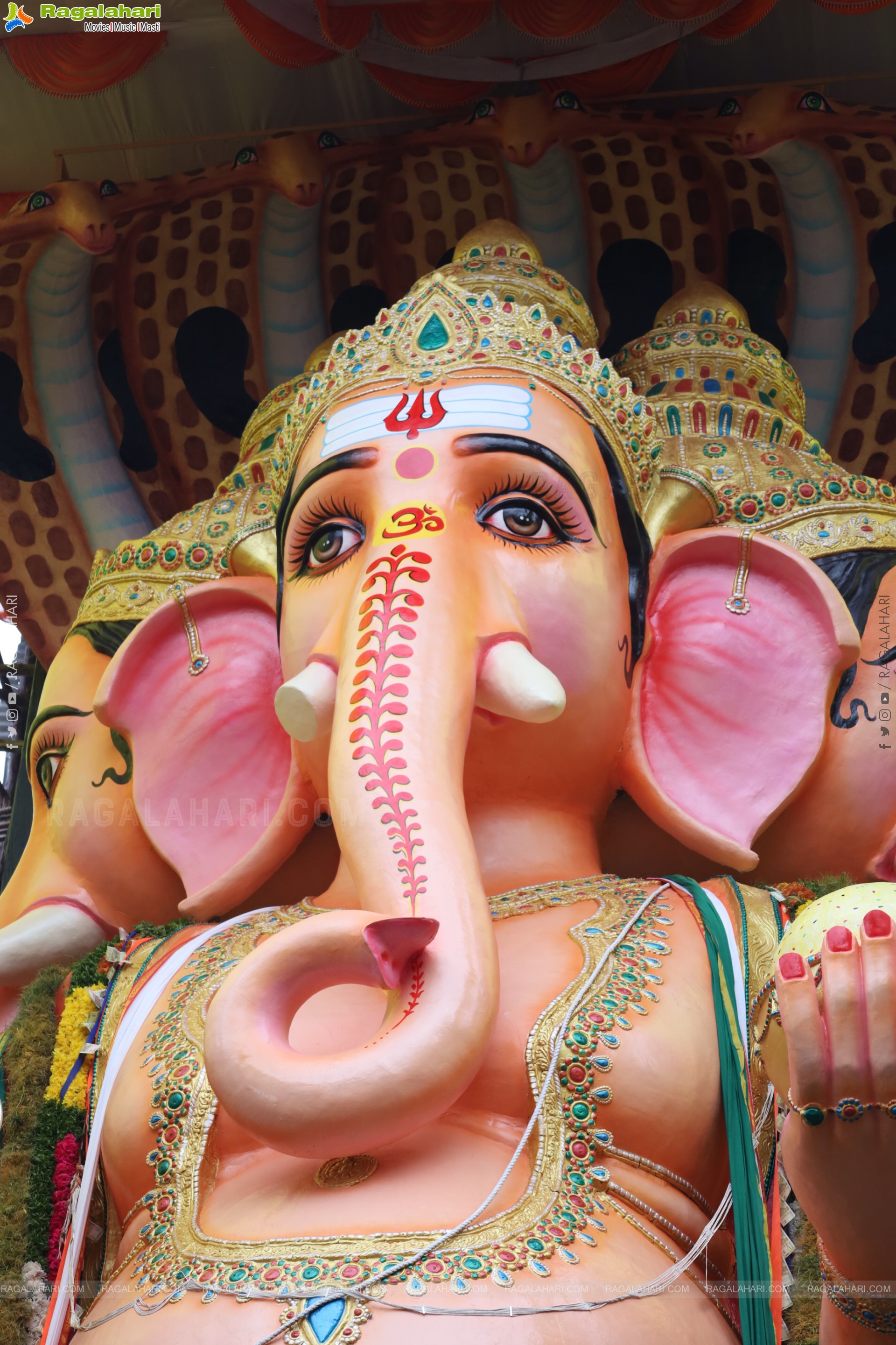 Khairatabad Ganesh 2025 as Vishwashanti Maha Shakti Ganapati - 69 feet Tall Idol