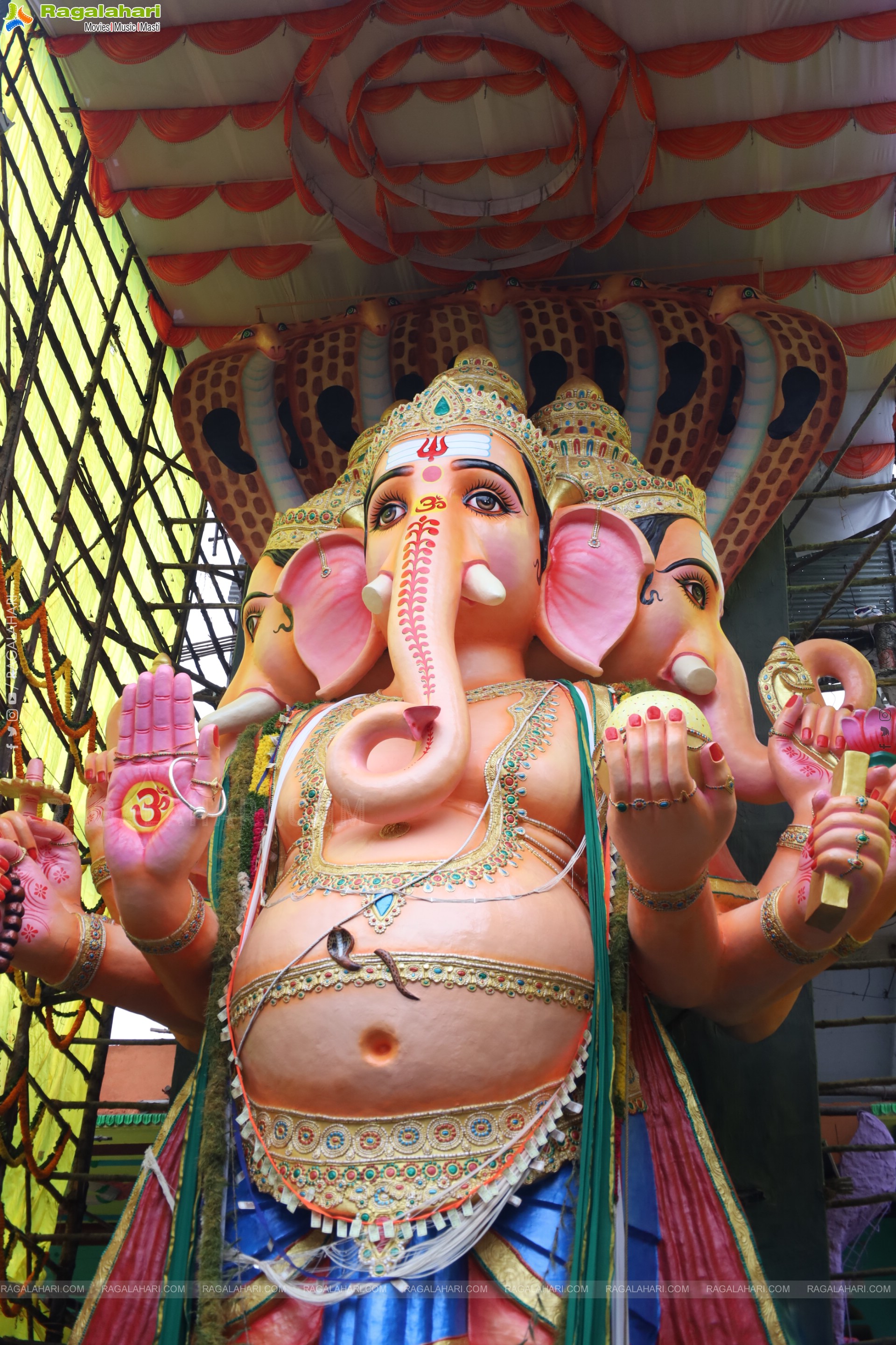 Khairatabad Ganesh 2025 as Vishwashanti Maha Shakti Ganapati - 69 feet Tall Idol