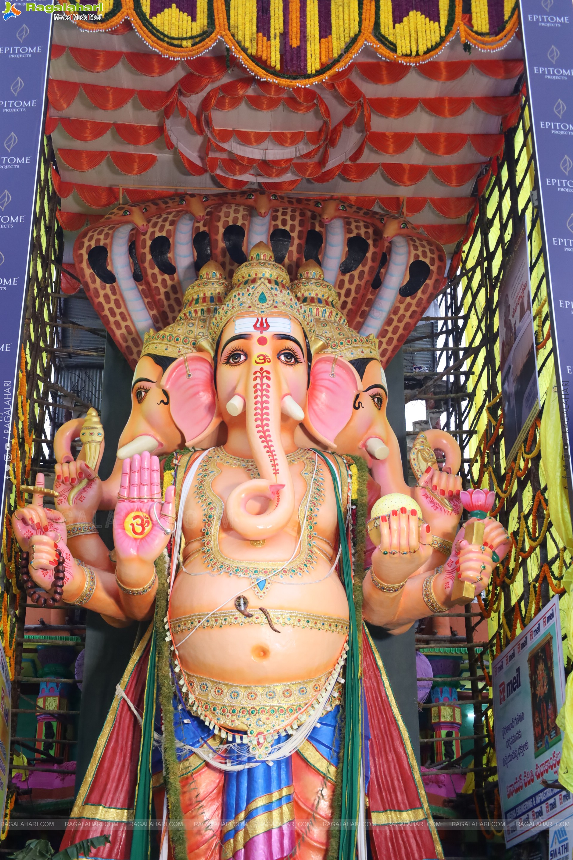 Khairatabad Ganesh 2025 as Vishwashanti Maha Shakti Ganapati - 69 feet Tall Idol