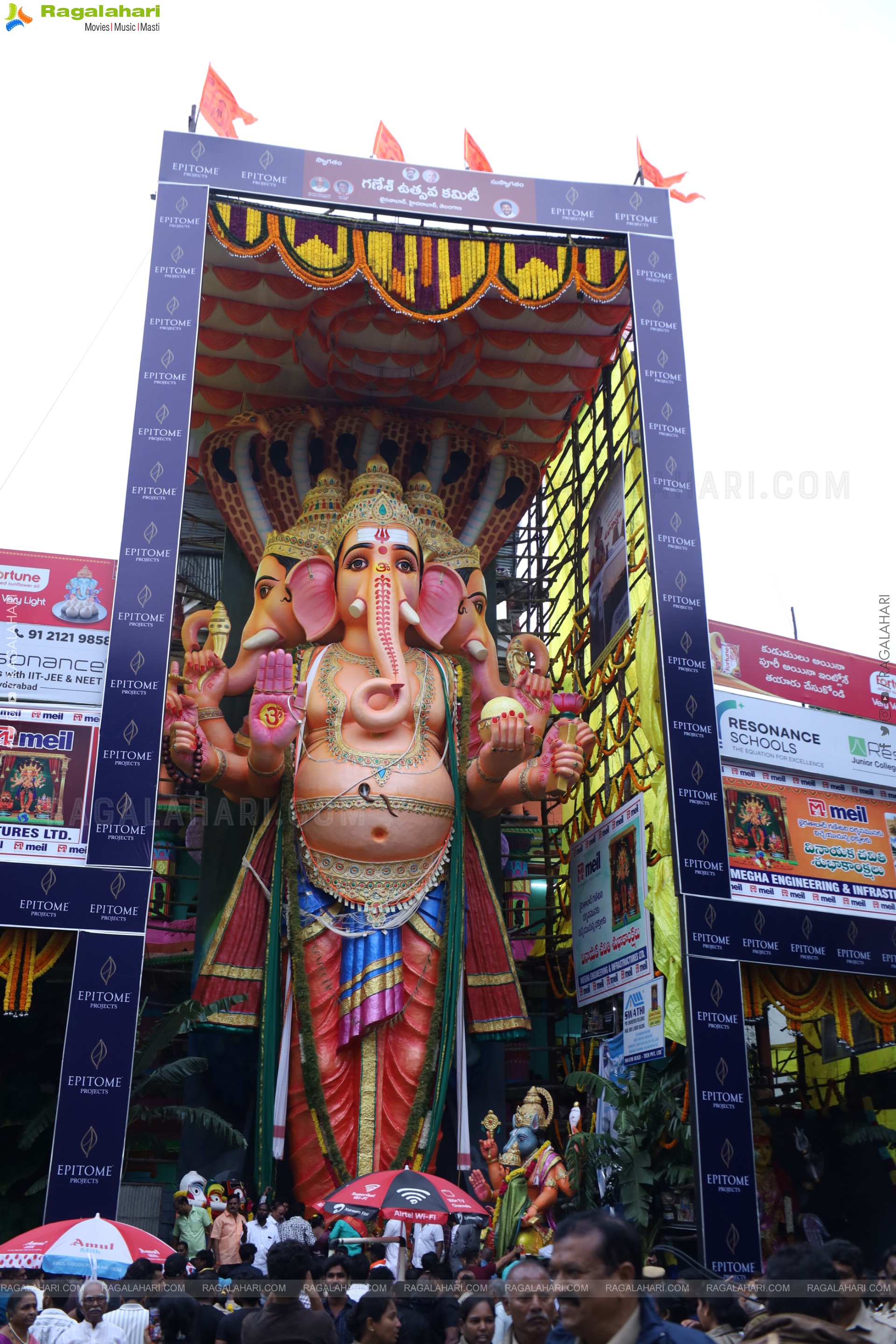 Khairatabad Ganesh 2025 as Vishwashanti Maha Shakti Ganapati - 69 feet Tall Idol