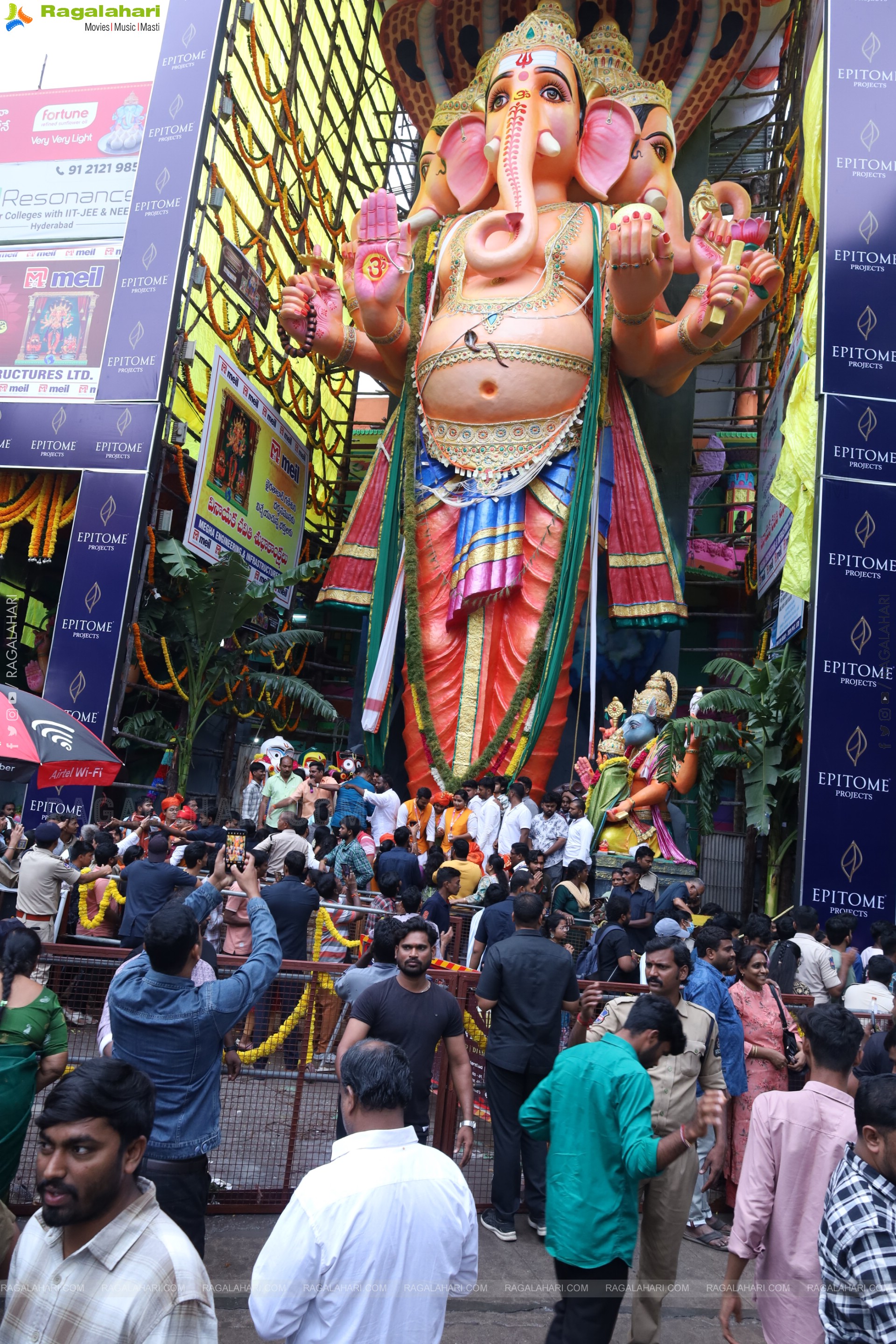 Khairatabad Ganesh 2025 as Vishwashanti Maha Shakti Ganapati - 69 feet Tall Idol