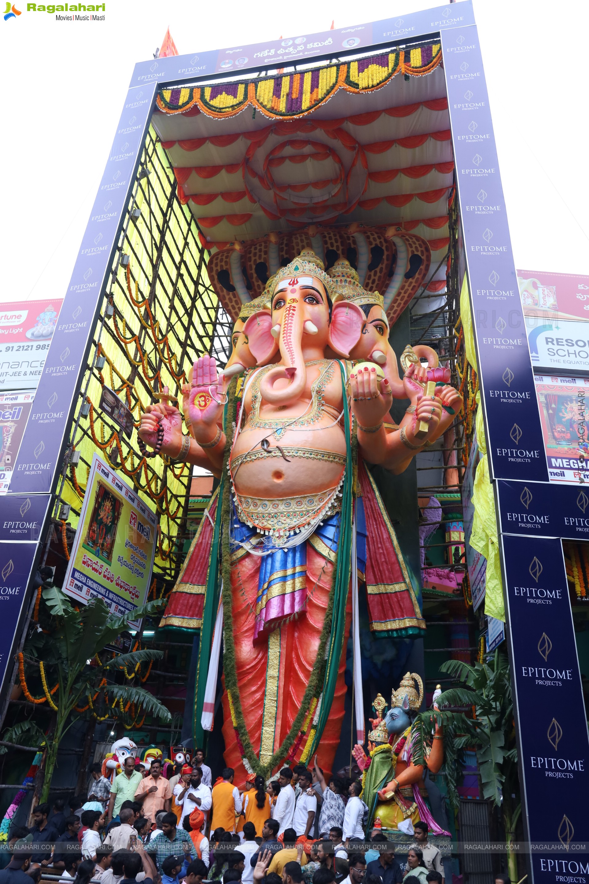Khairatabad Ganesh 2025 as Vishwashanti Maha Shakti Ganapati - 69 feet Tall Idol