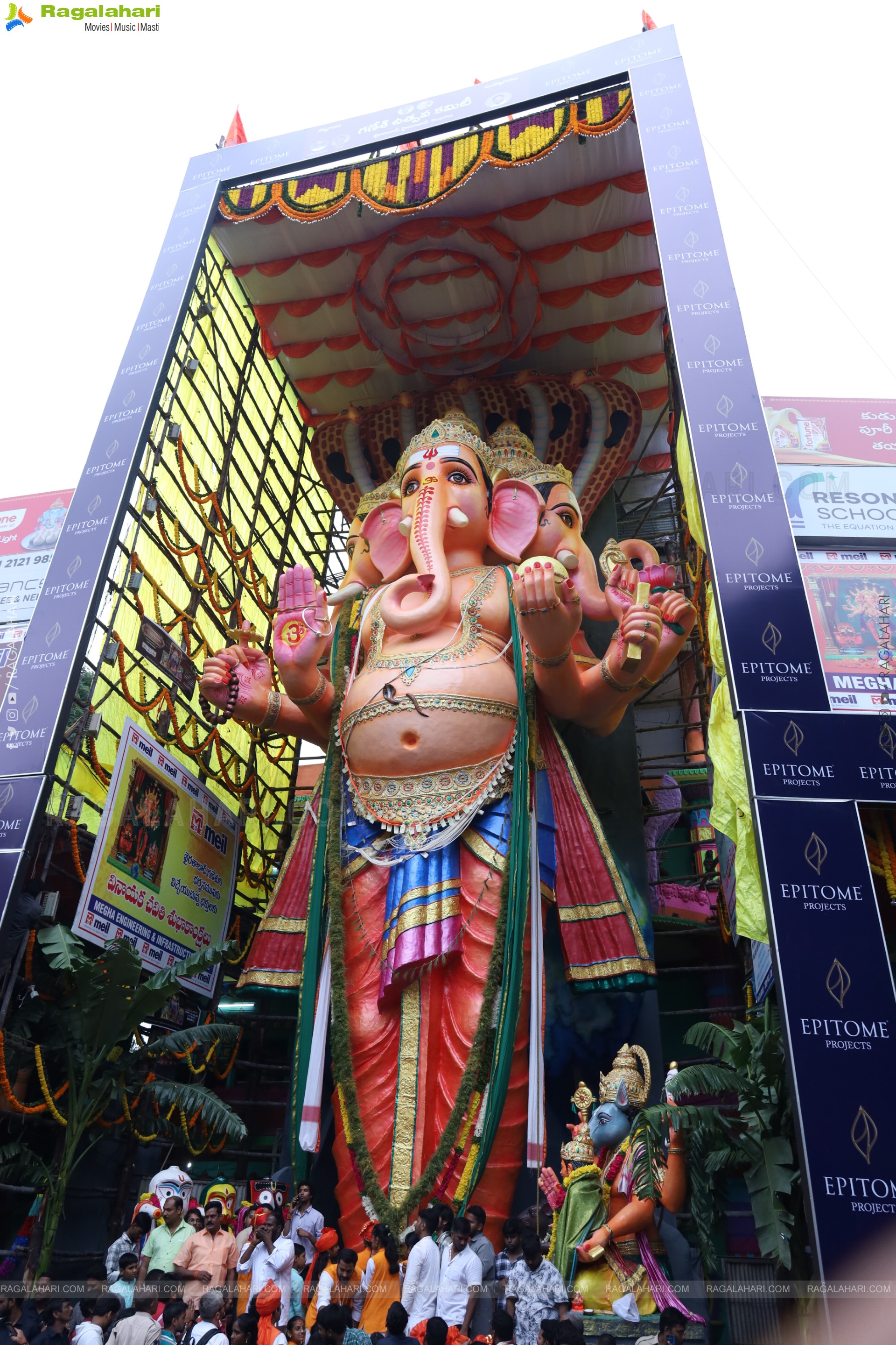 Khairatabad Ganesh 2025 as Vishwashanti Maha Shakti Ganapati - 69 feet Tall Idol