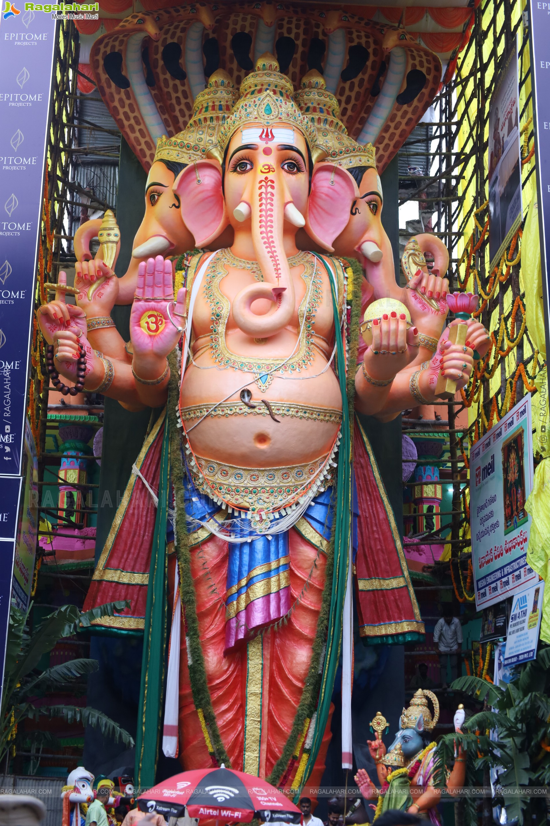 Khairatabad Ganesh 2025 as Vishwashanti Maha Shakti Ganapati - 69 feet Tall Idol