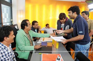 Namo Venkatesa Working Stills