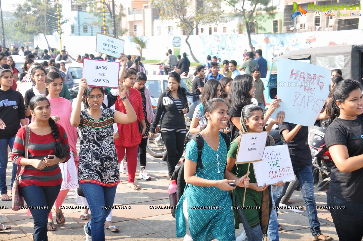 Delhi Gang-Rape: Protest Rally in Hyderabad