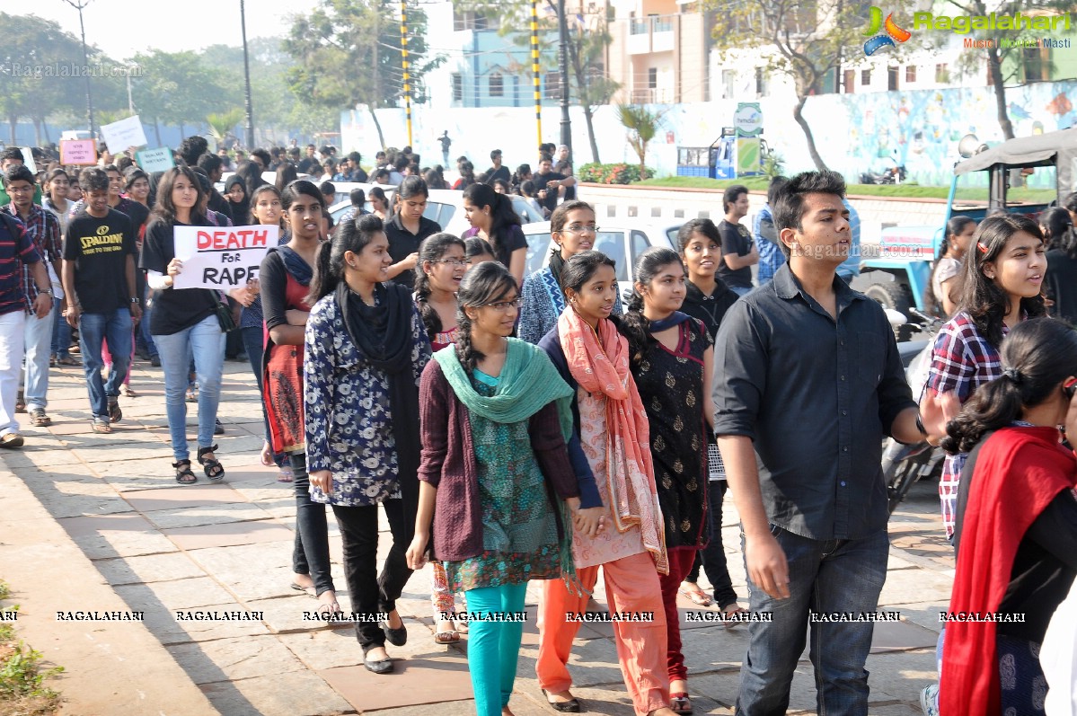 Delhi Gang-Rape: Protest Rally in Hyderabad