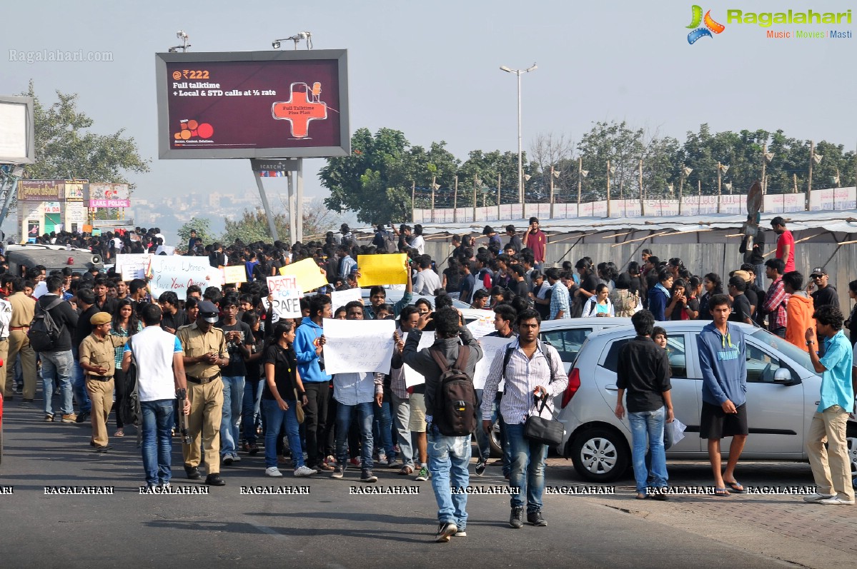 Delhi Gang-Rape: Protest Rally in Hyderabad