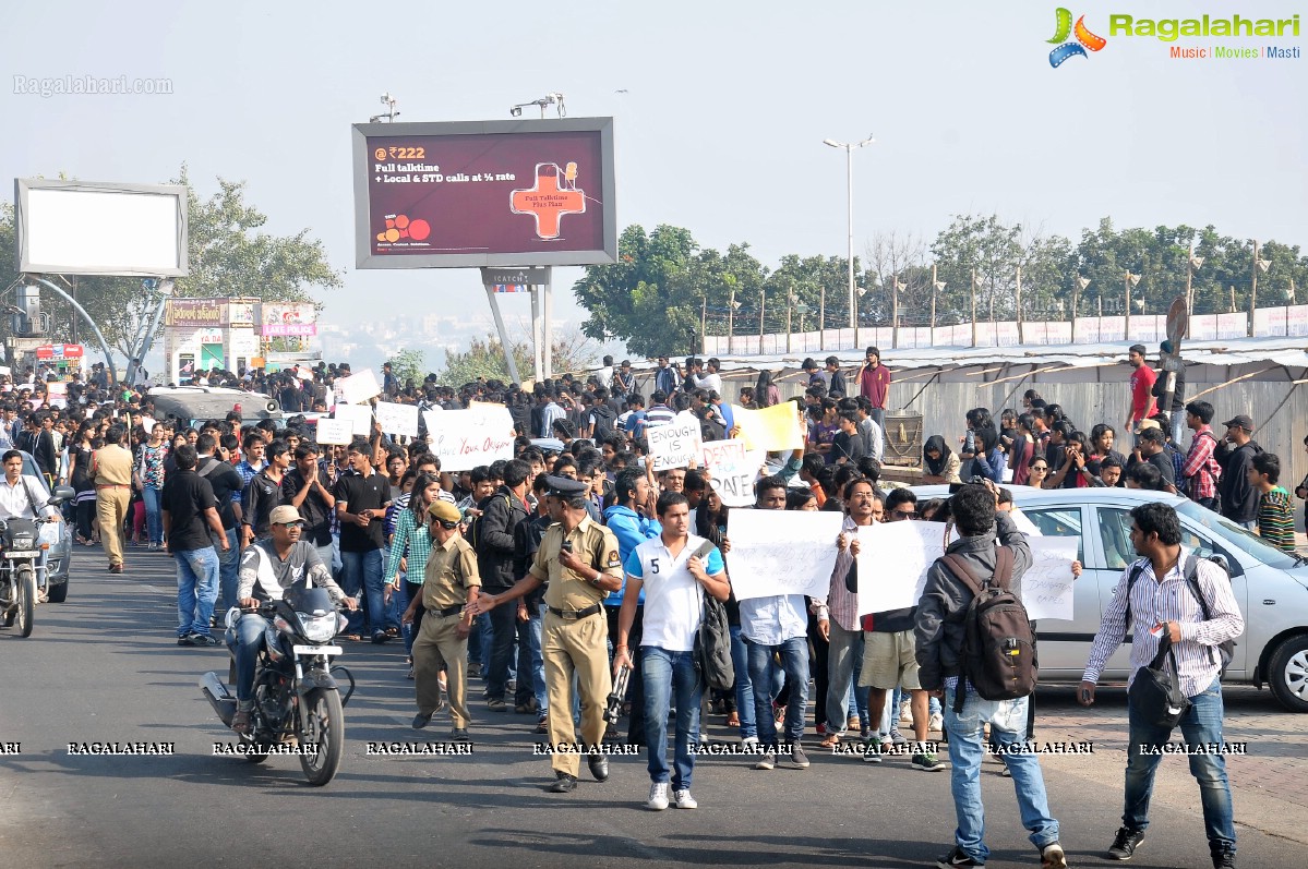 Delhi Gang-Rape: Protest Rally in Hyderabad