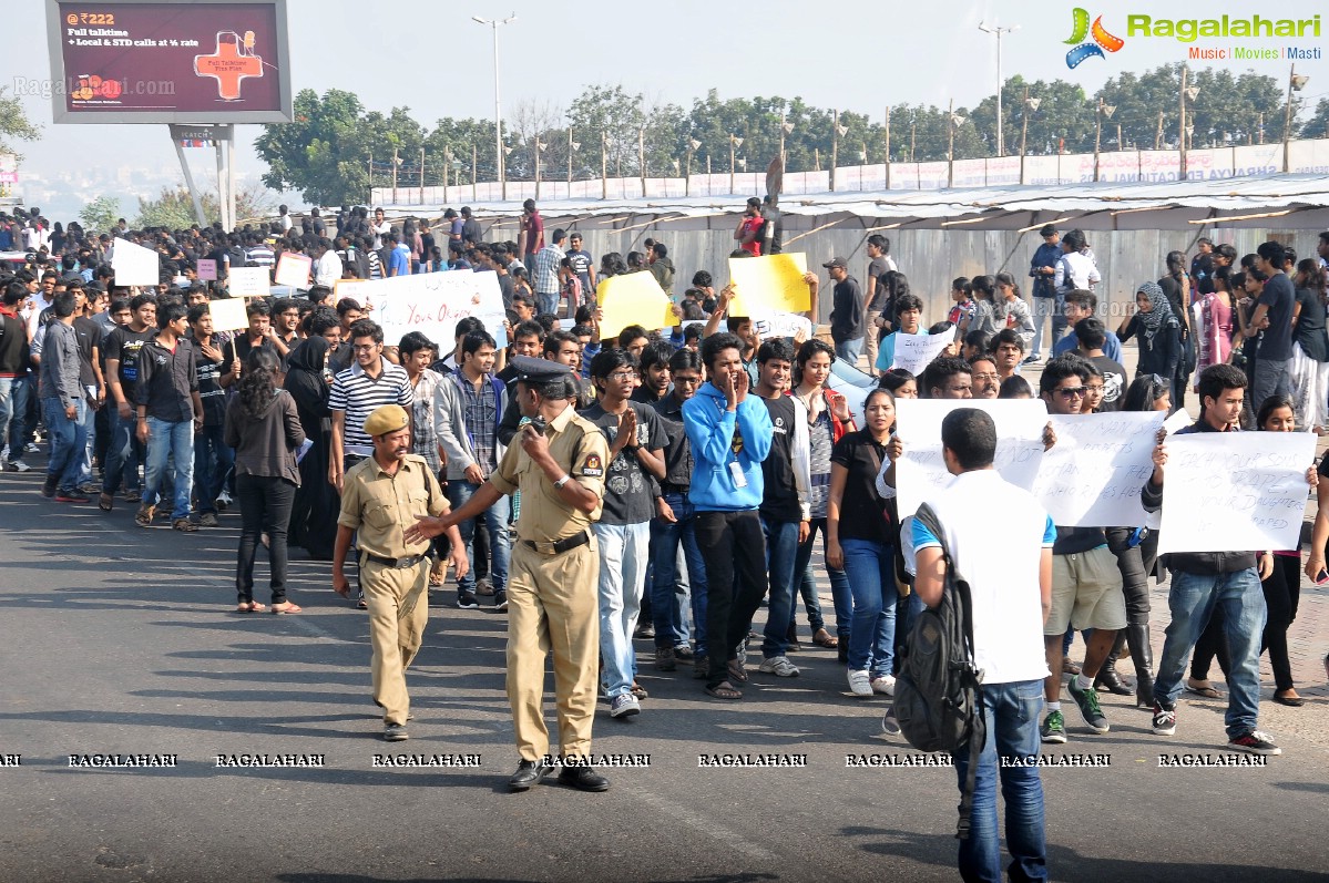 Delhi Gang-Rape: Protest Rally in Hyderabad