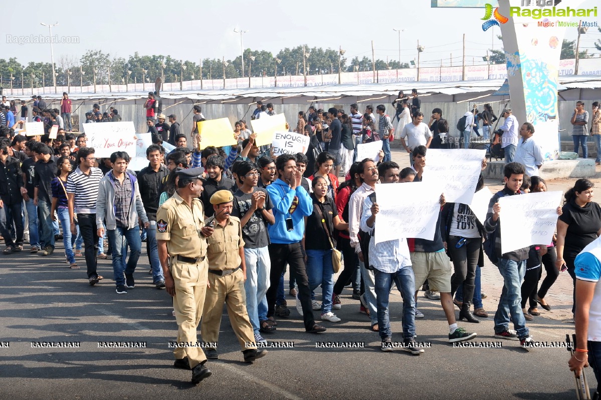 Delhi Gang-Rape: Protest Rally in Hyderabad