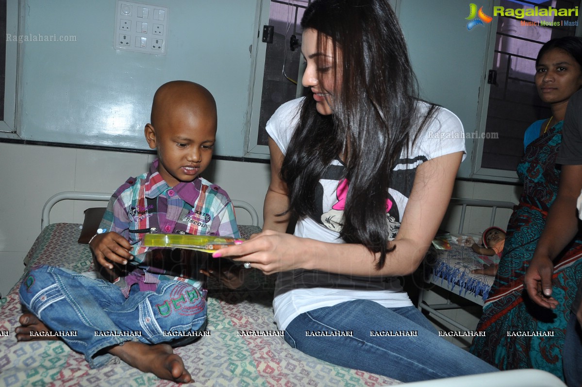 Kajal Agarwal at MNJ Cancer Hospital, Hyderabad