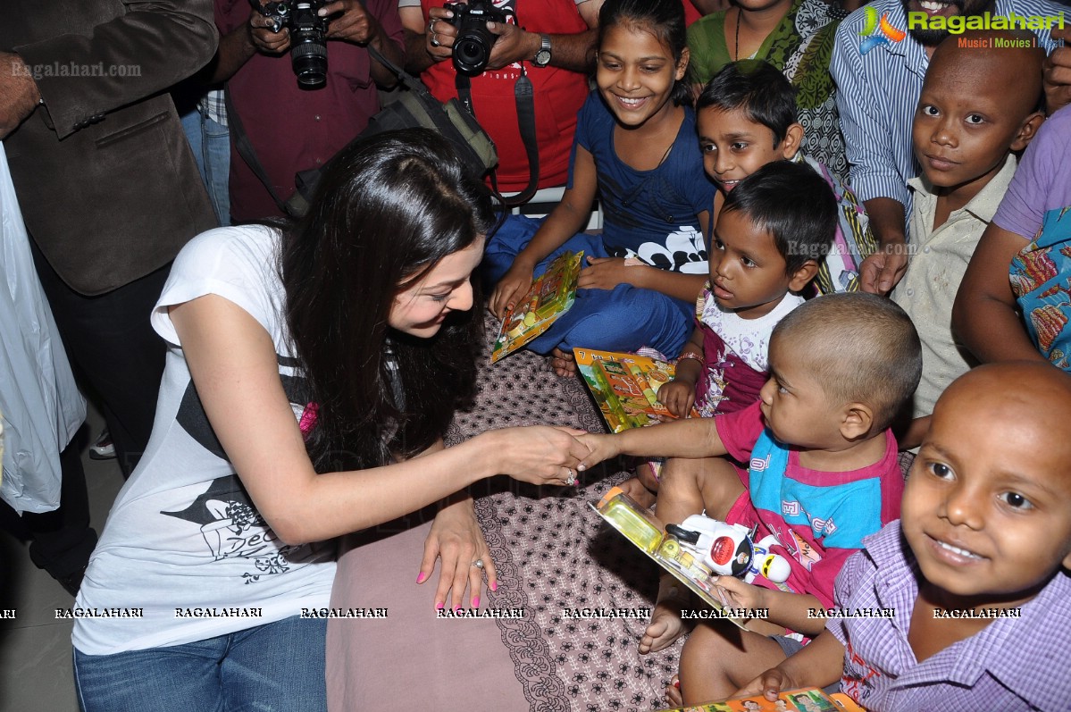 Kajal Agarwal at MNJ Cancer Hospital, Hyderabad