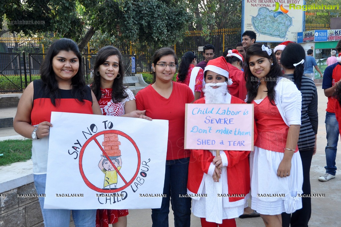 'Santa aganist Child Labour' campaign by JCI International, Hyderabad