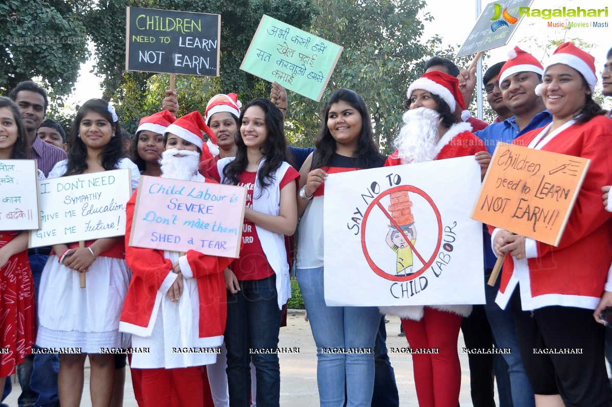 'Santa aganist Child Labour' campaign by JCI International, Hyderabad