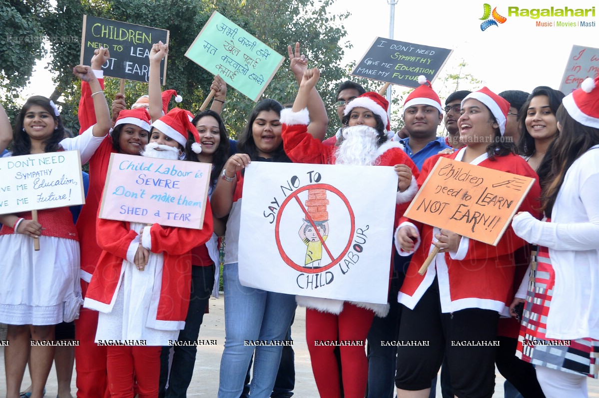 'Santa aganist Child Labour' campaign by JCI International, Hyderabad