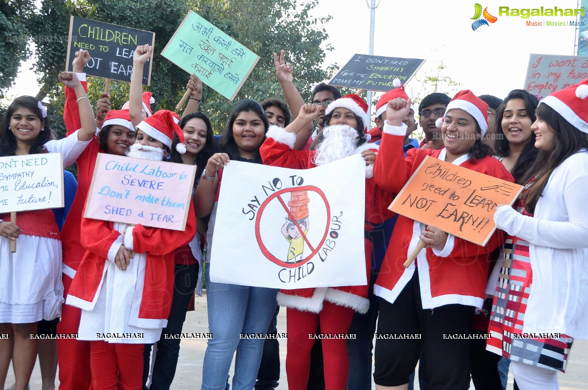 'Santa aganist Child Labour' campaign by JCI International, Hyderabad