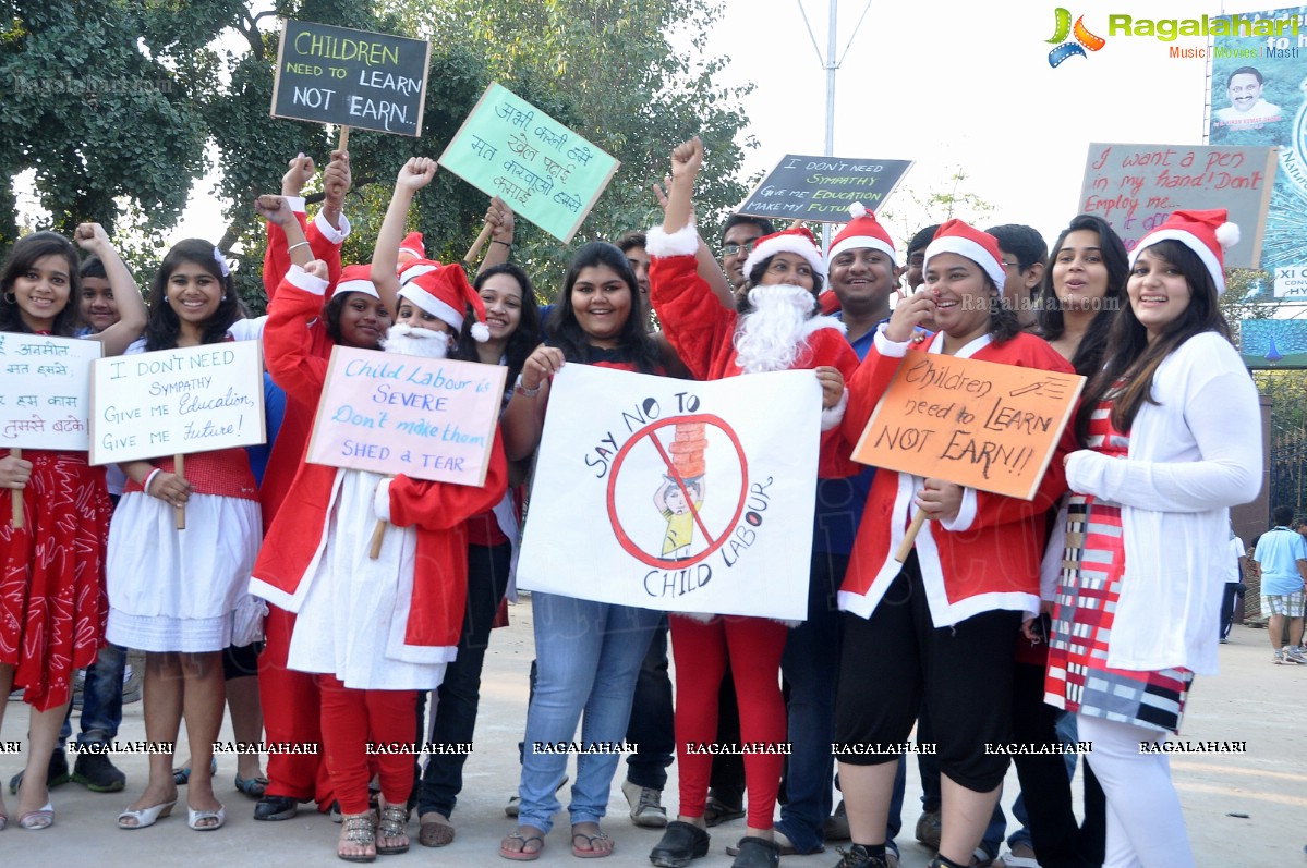 'Santa aganist Child Labour' campaign by JCI International, Hyderabad