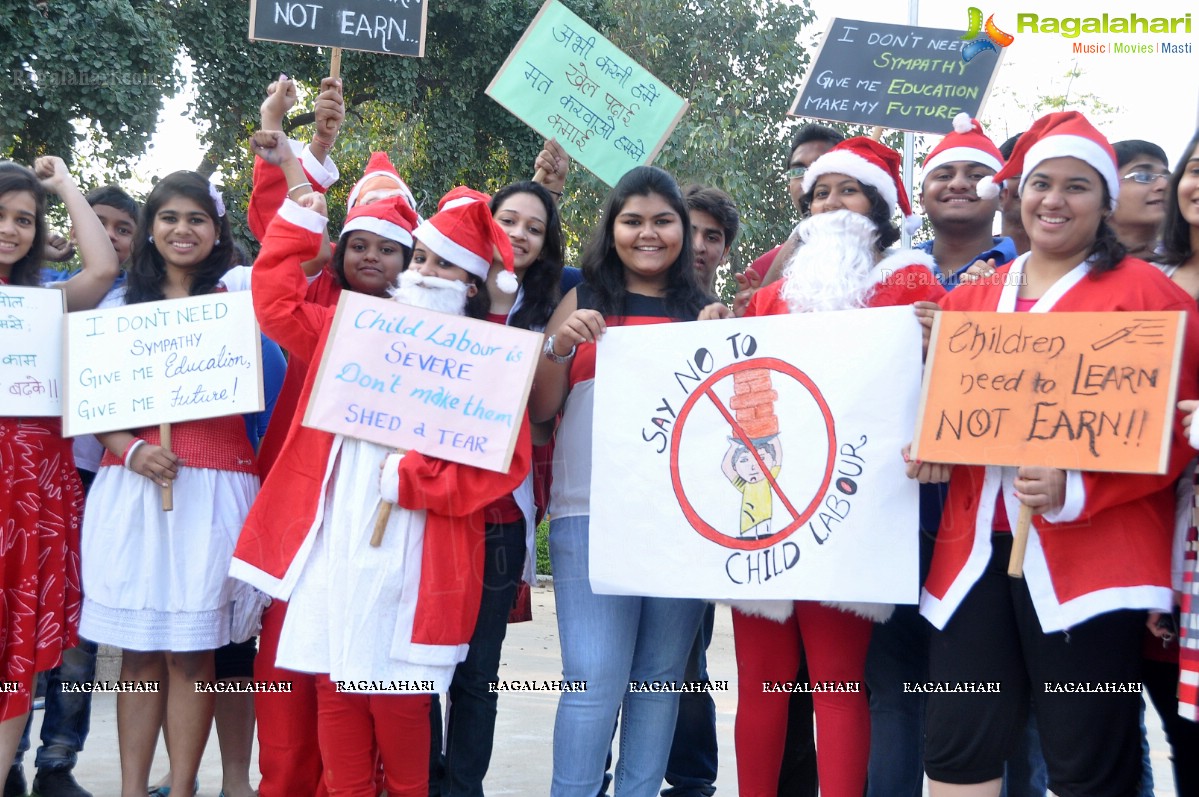 'Santa aganist Child Labour' campaign by JCI International, Hyderabad